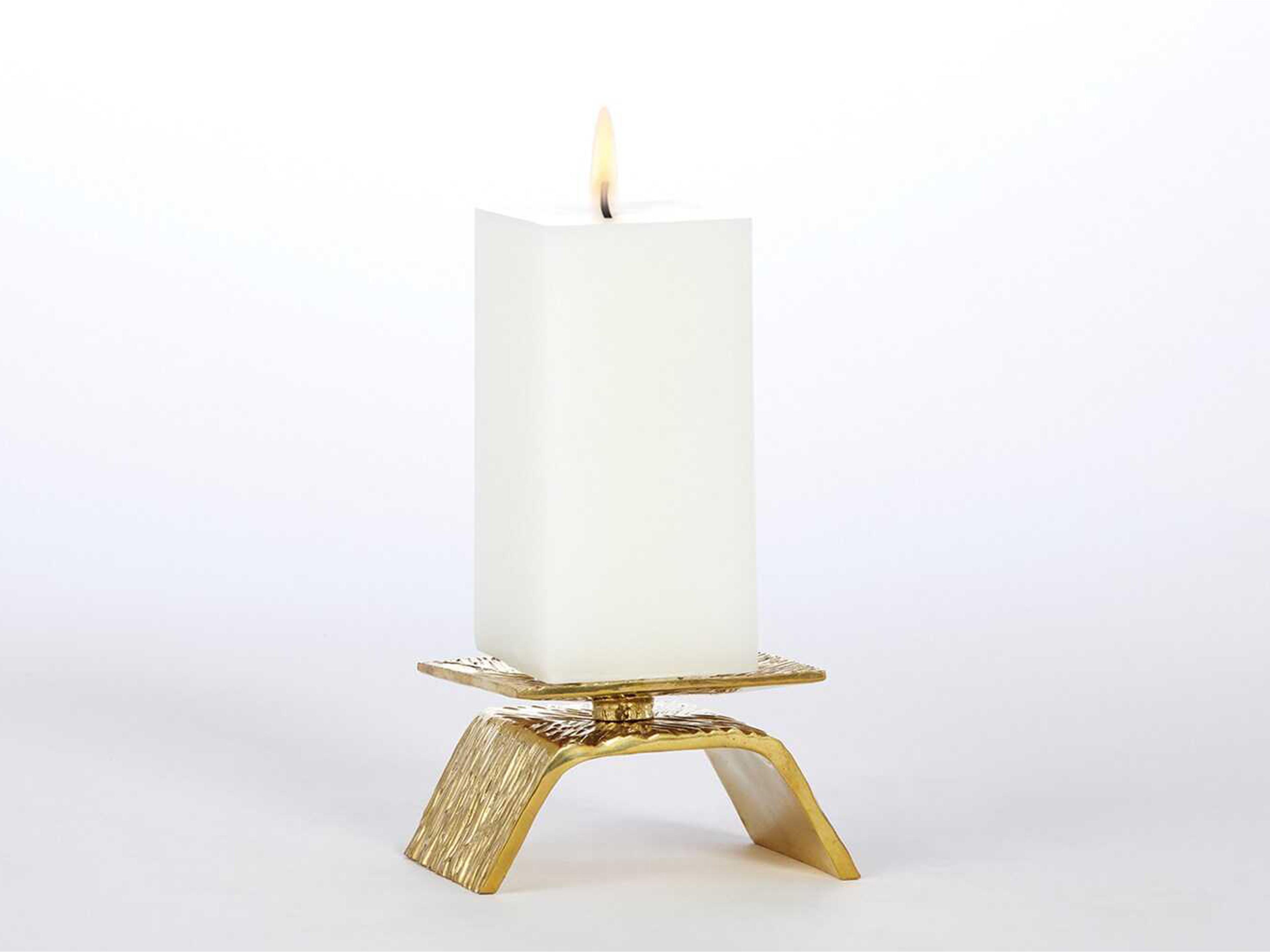 Single Torch Brass 6" Candle Holder