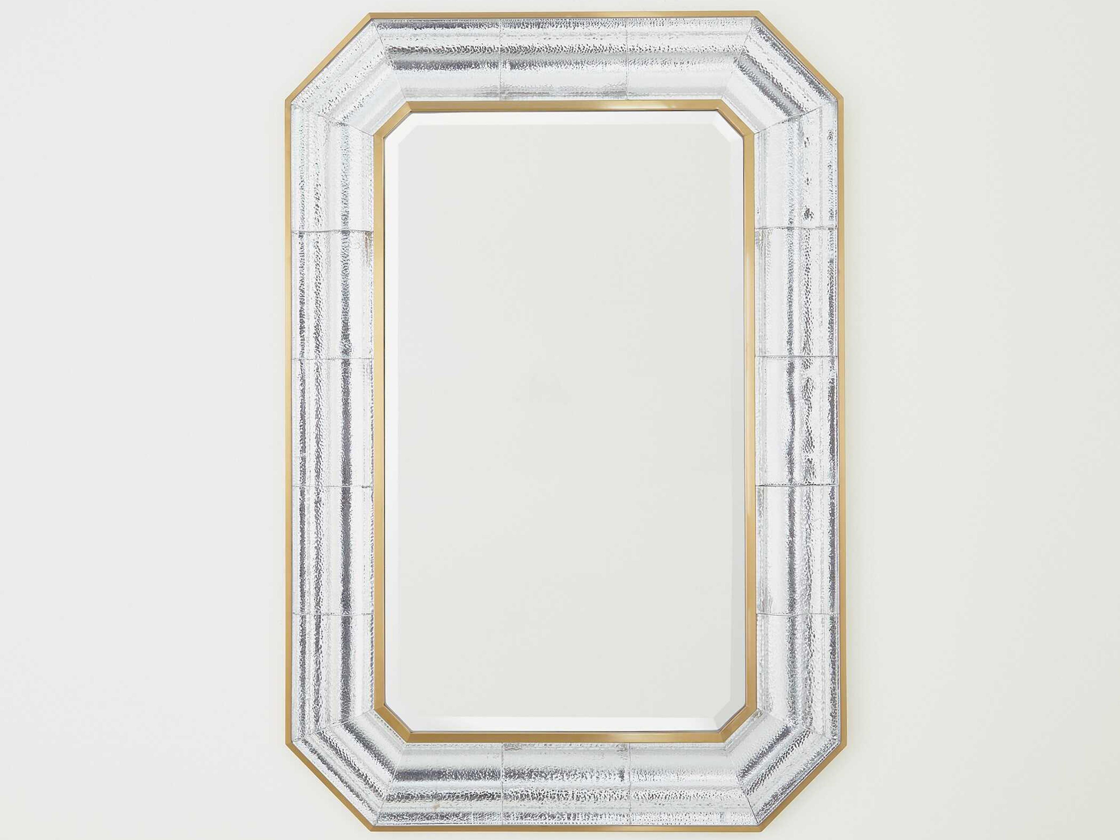 Global Views Brushed Brass Rectangular Wall Mirror