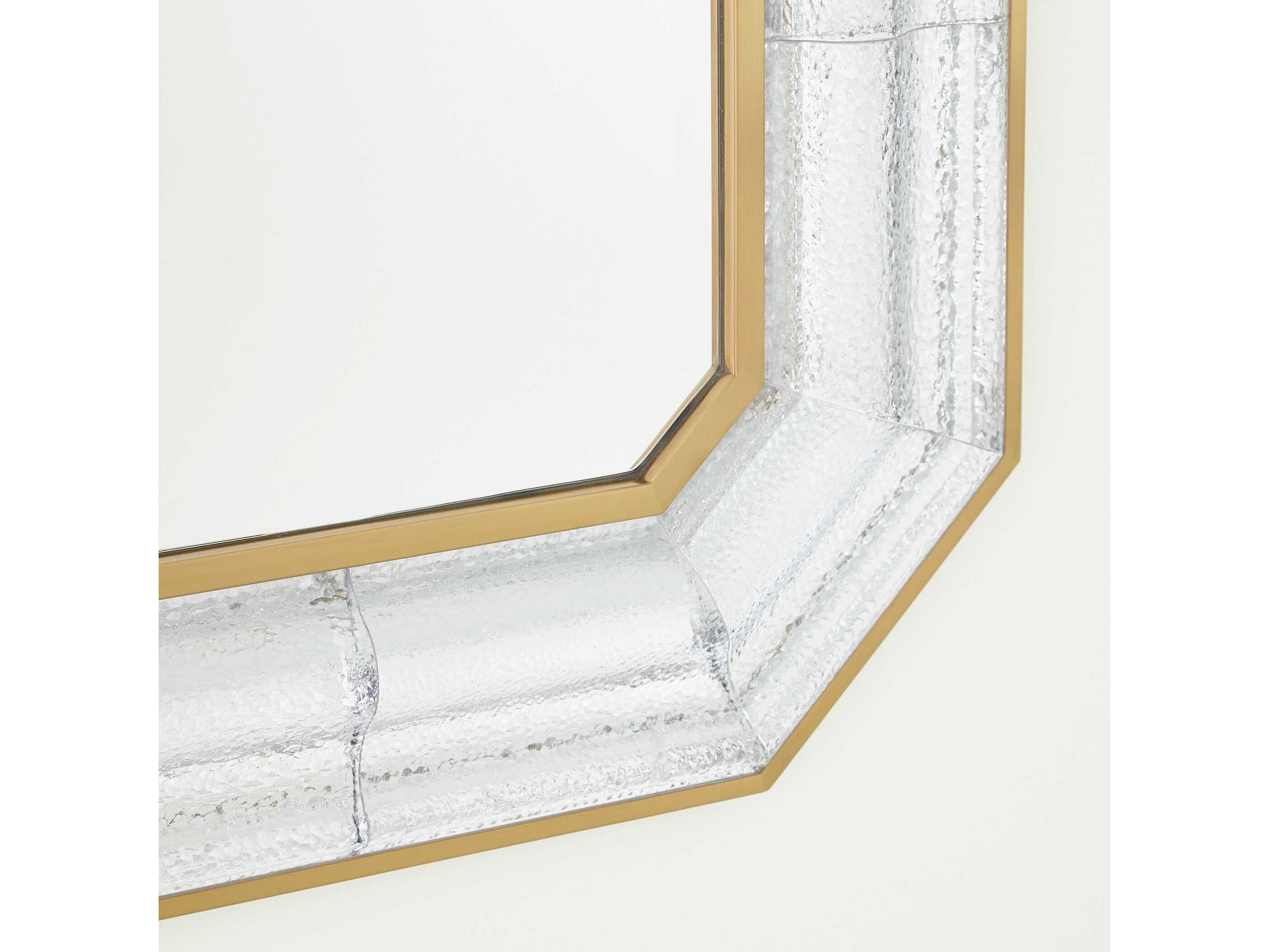 Global Views Brushed Brass Rectangular Wall Mirror