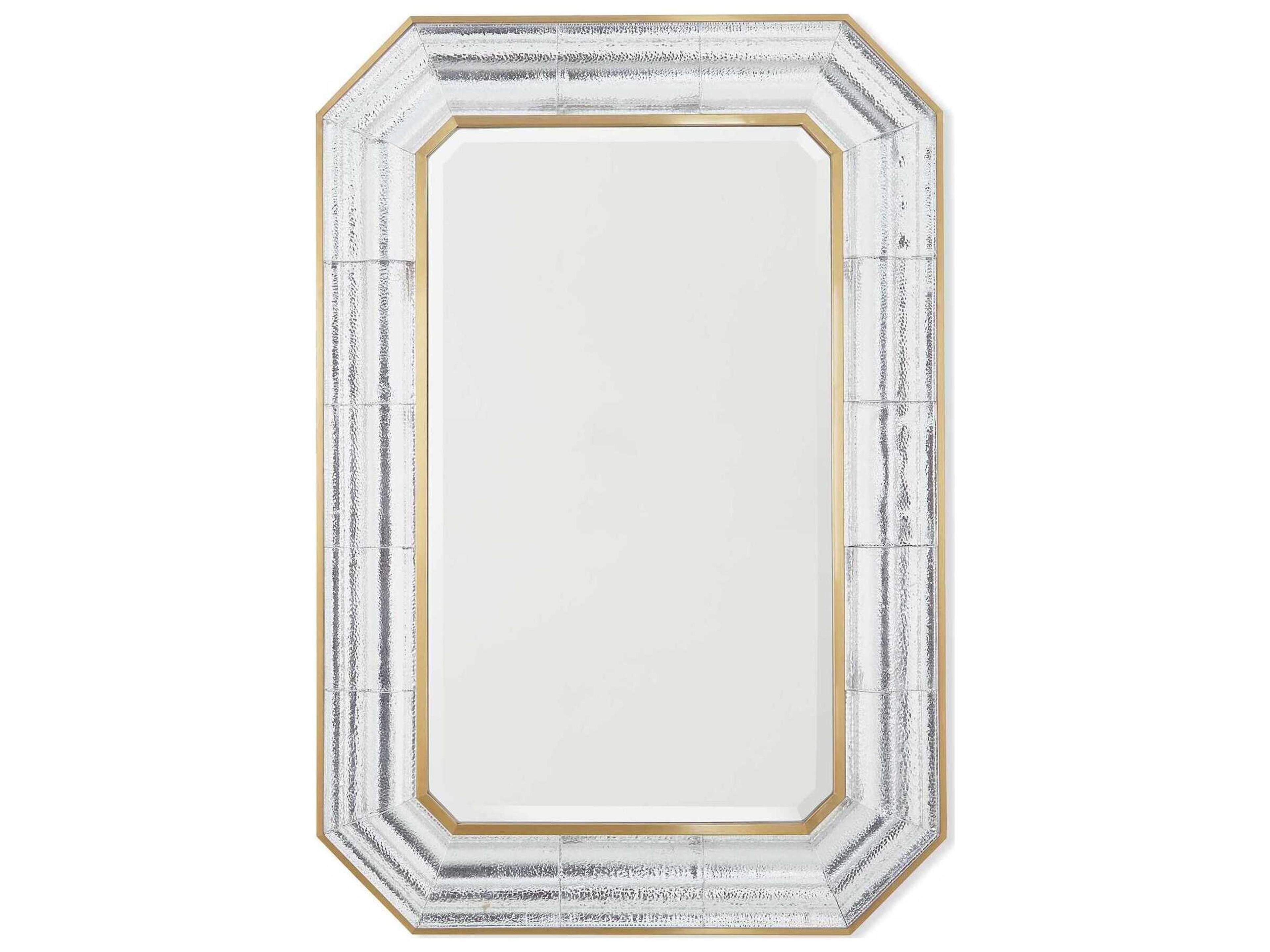 Global Views Brushed Brass Rectangular Wall Mirror
