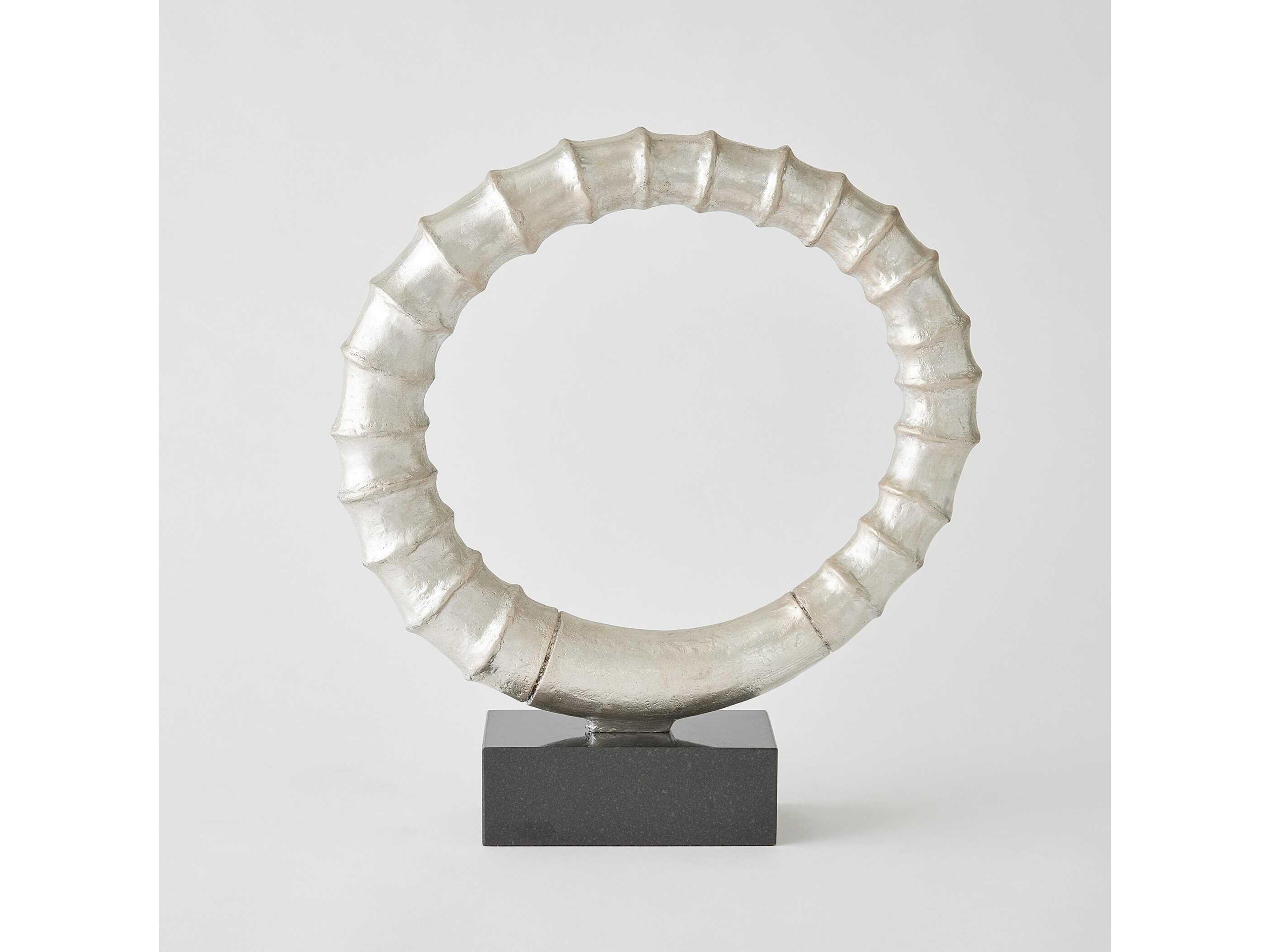 Global Views Silver Leaf Infinity Horn Sculpture