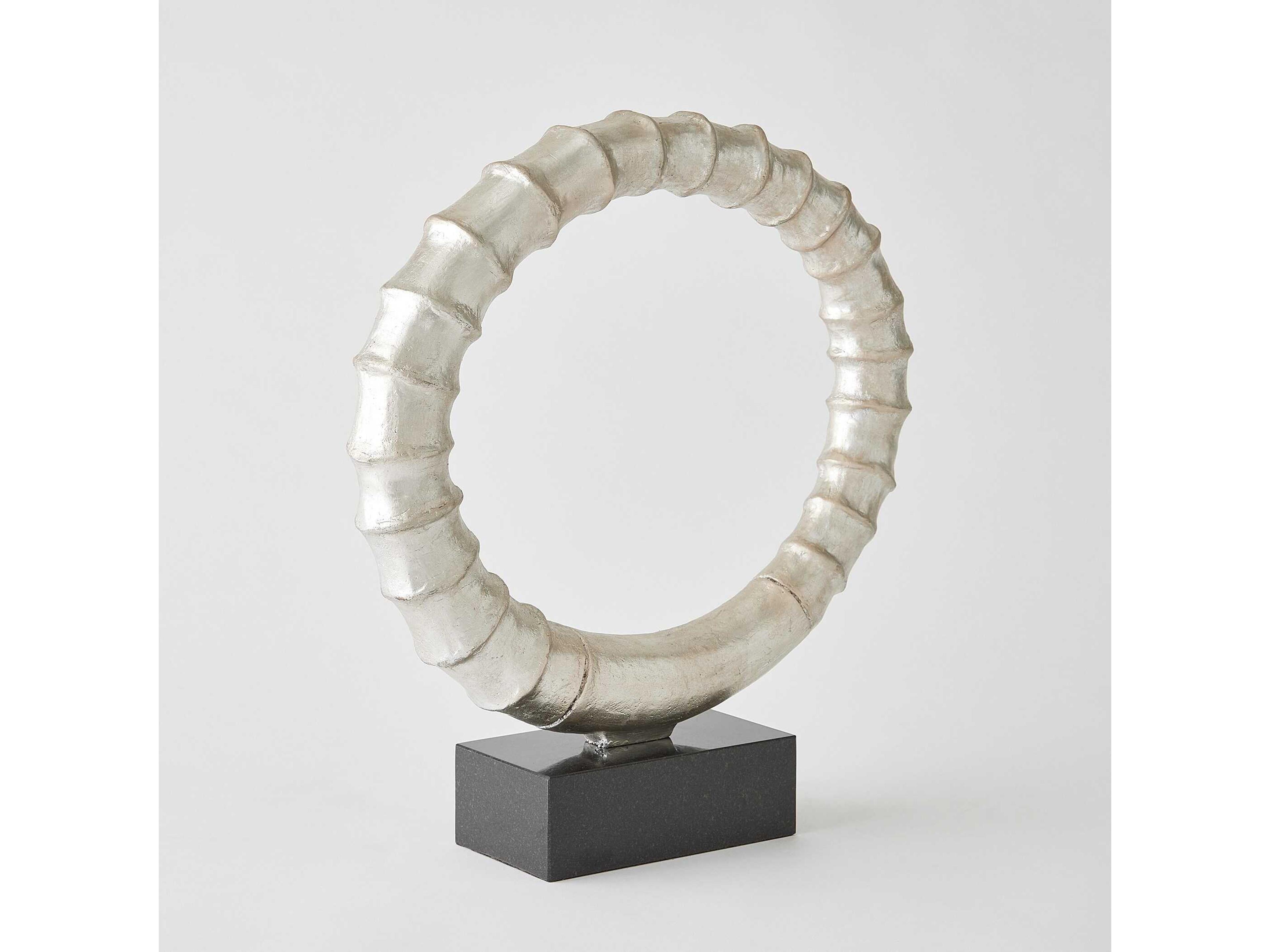 Global Views Silver Leaf Infinity Horn Sculpture