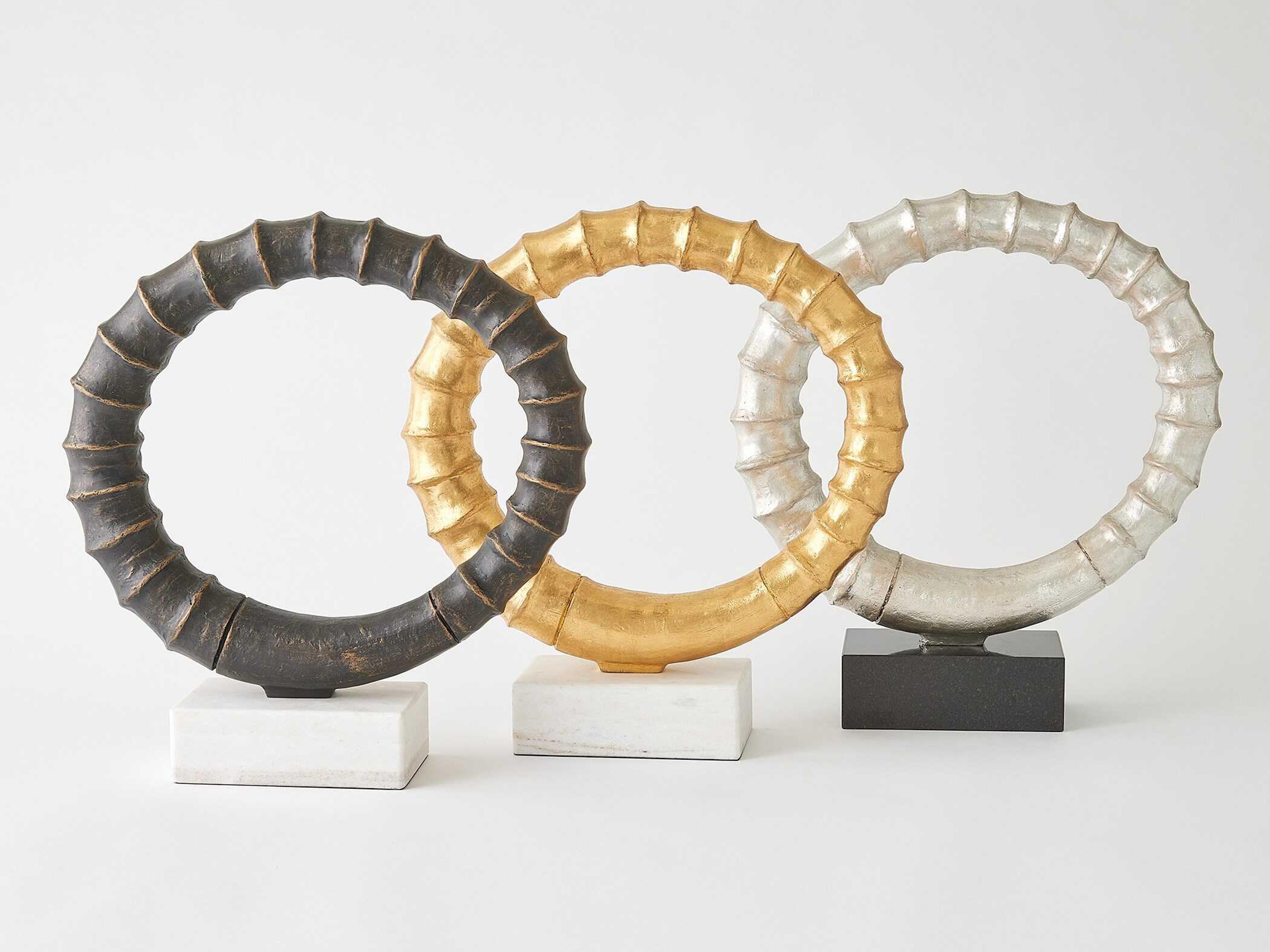 Global Views Silver Leaf Infinity Horn Sculpture