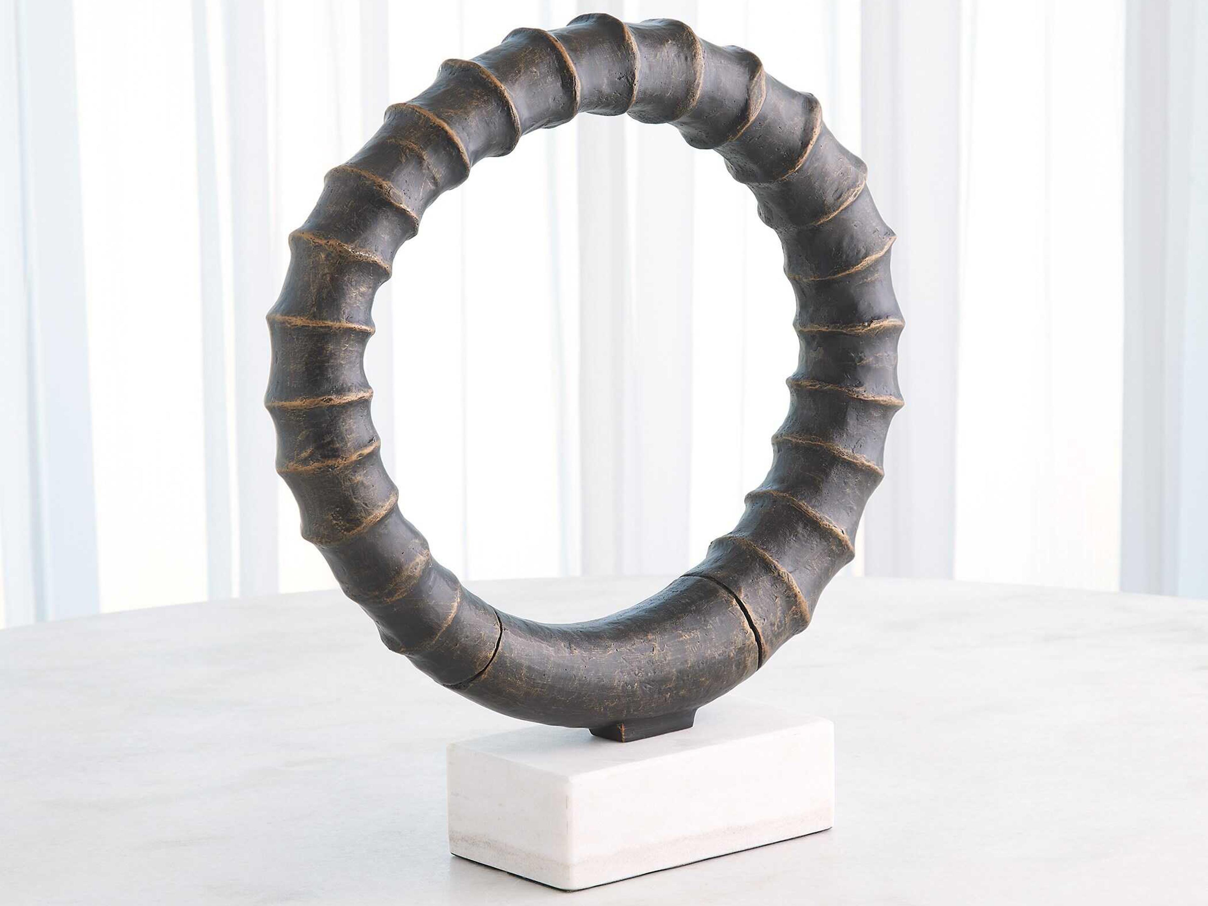 Global Views Bronze Infinity Horn Sculpture