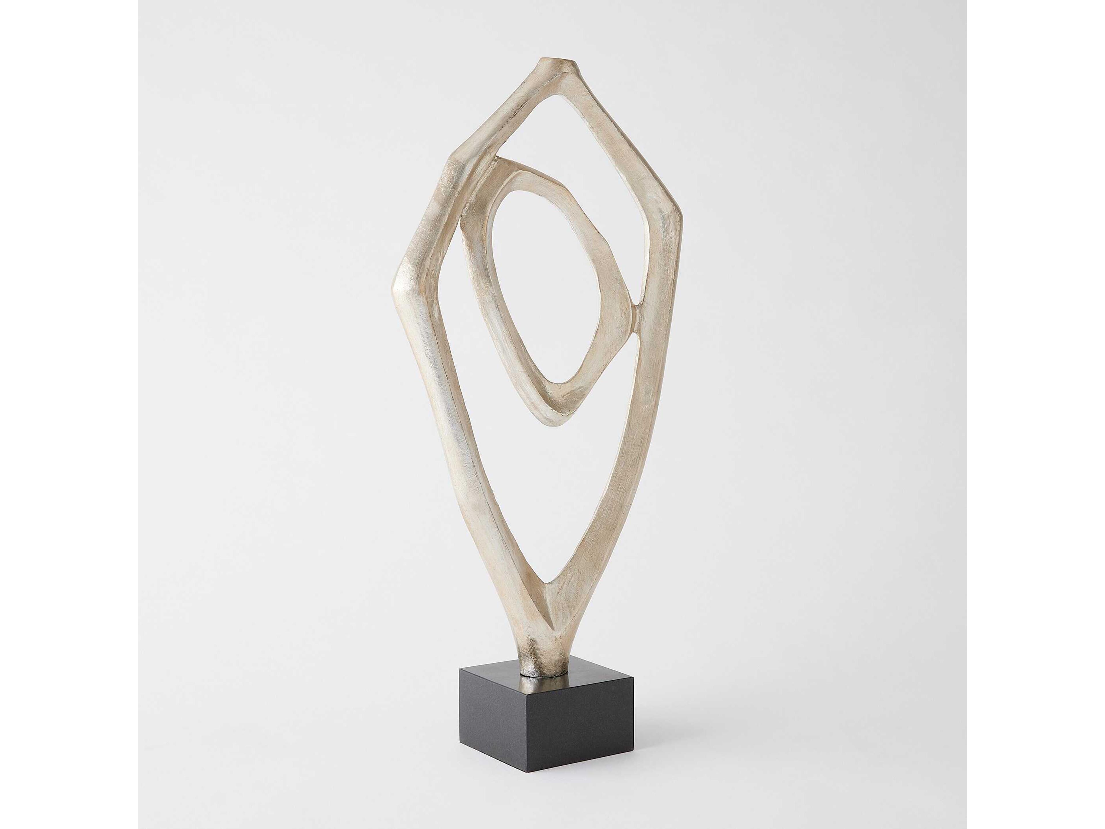 Global Views Silver Leaf Interplay Sculpture