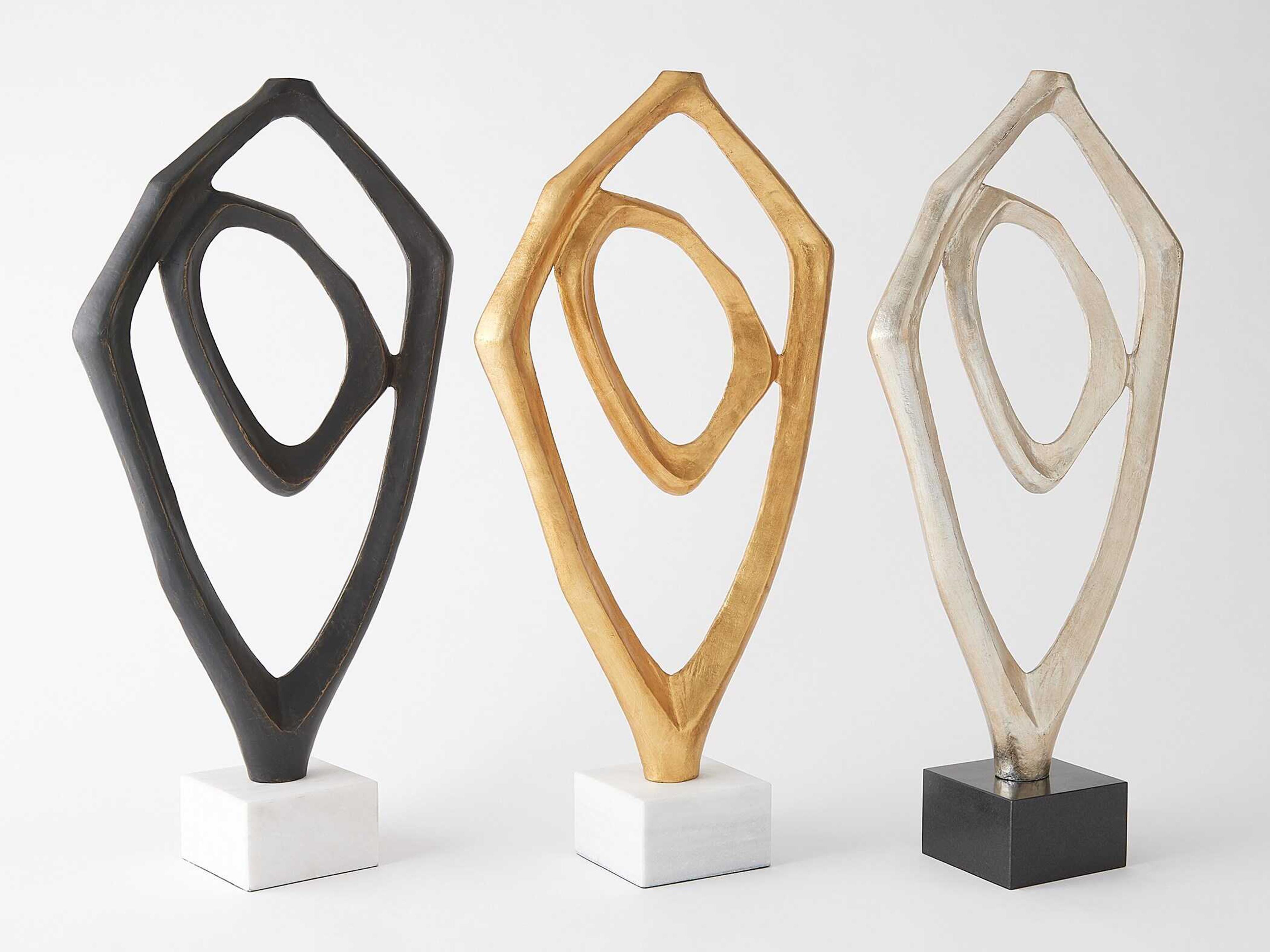 Global Views Silver Leaf Interplay Sculpture