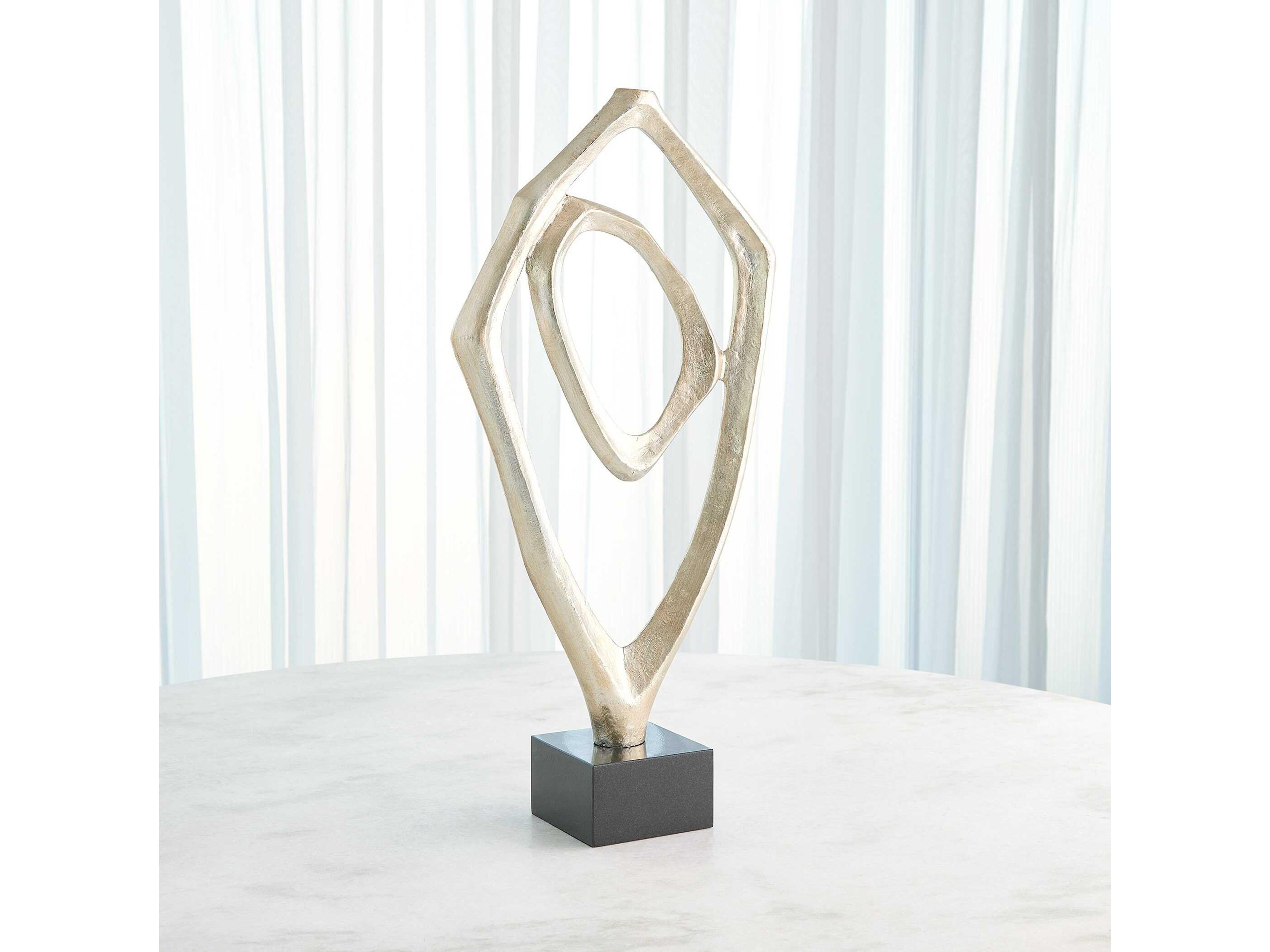 Global Views Silver Leaf Interplay Sculpture