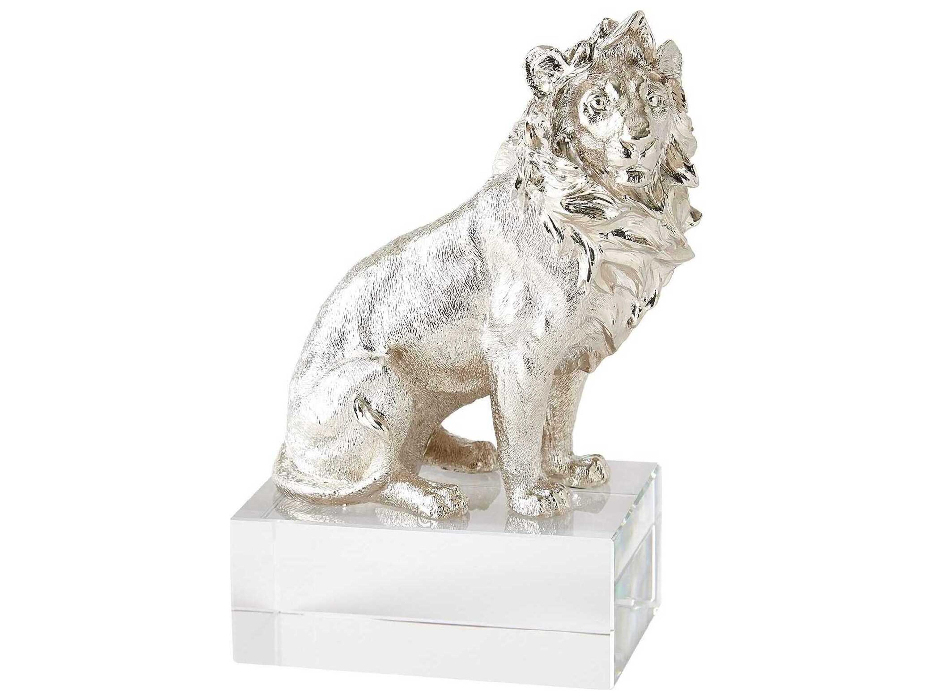 Global Views Nickel Lion Sculpture