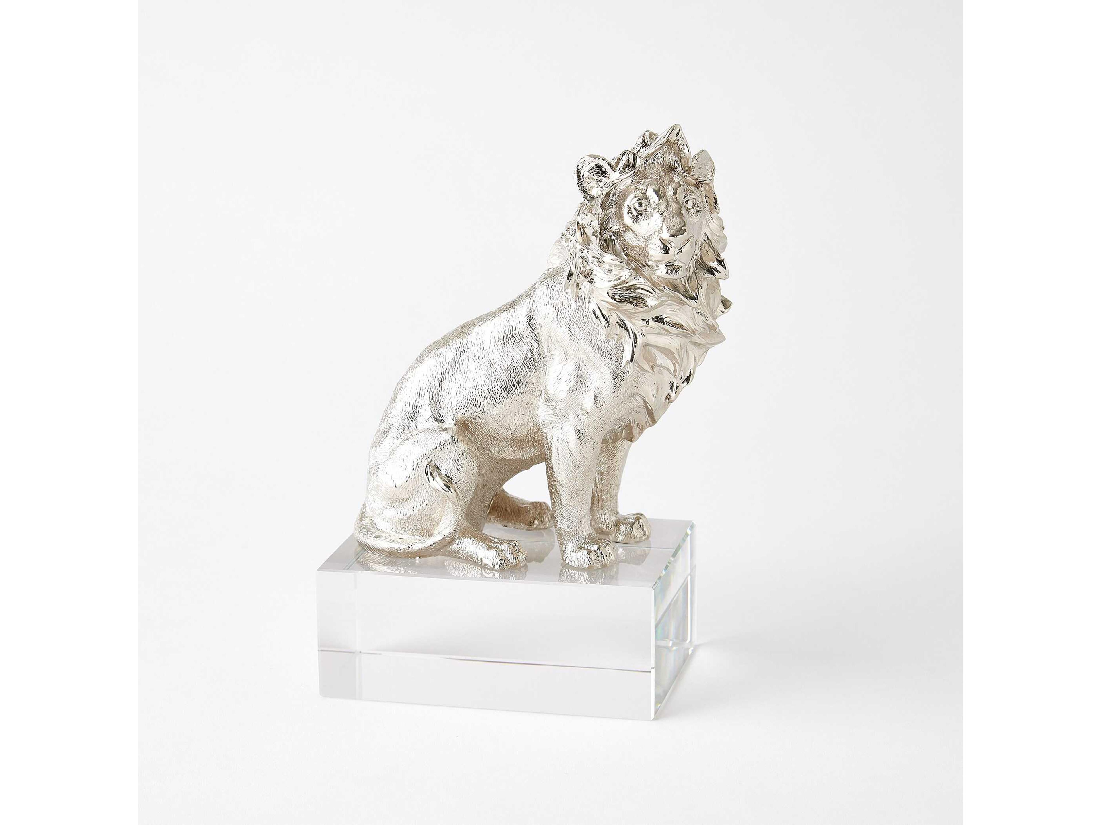 Global Views Nickel Lion Sculpture
