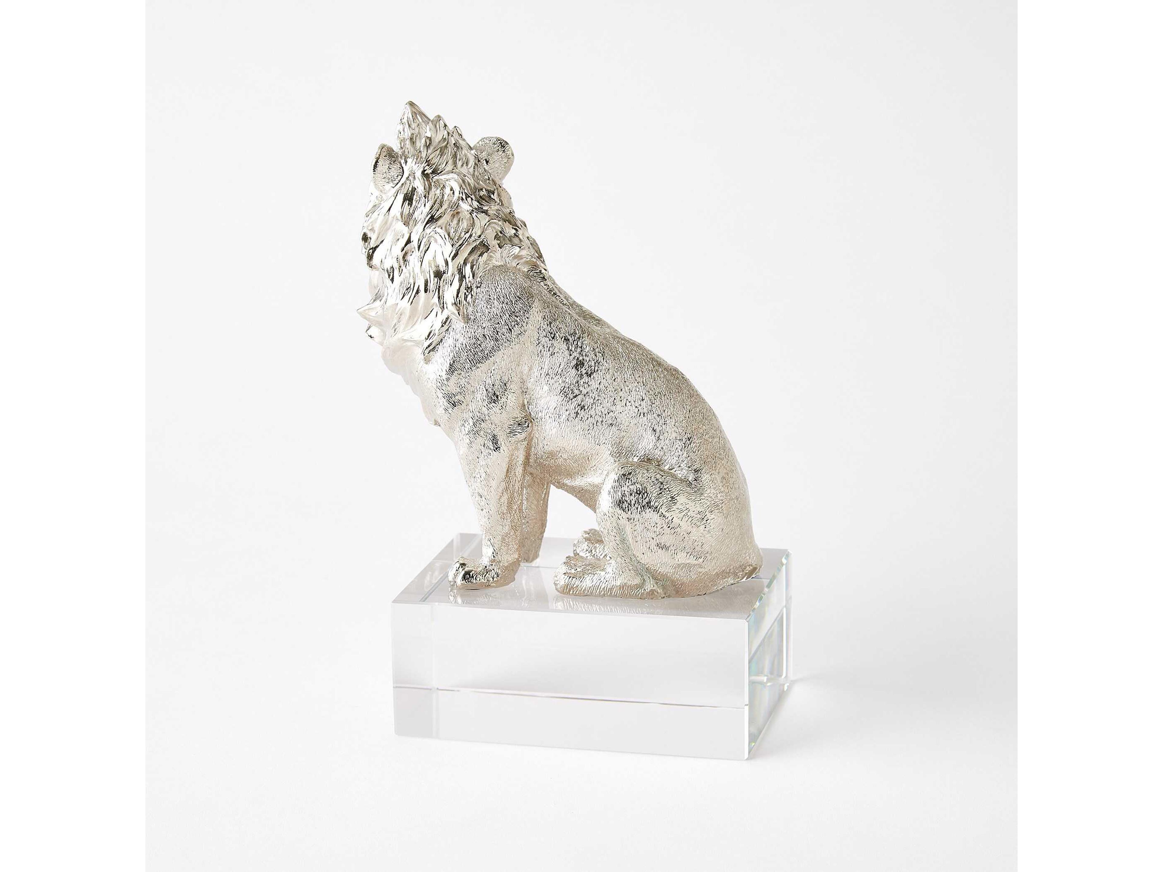 Global Views Nickel Lion Sculpture