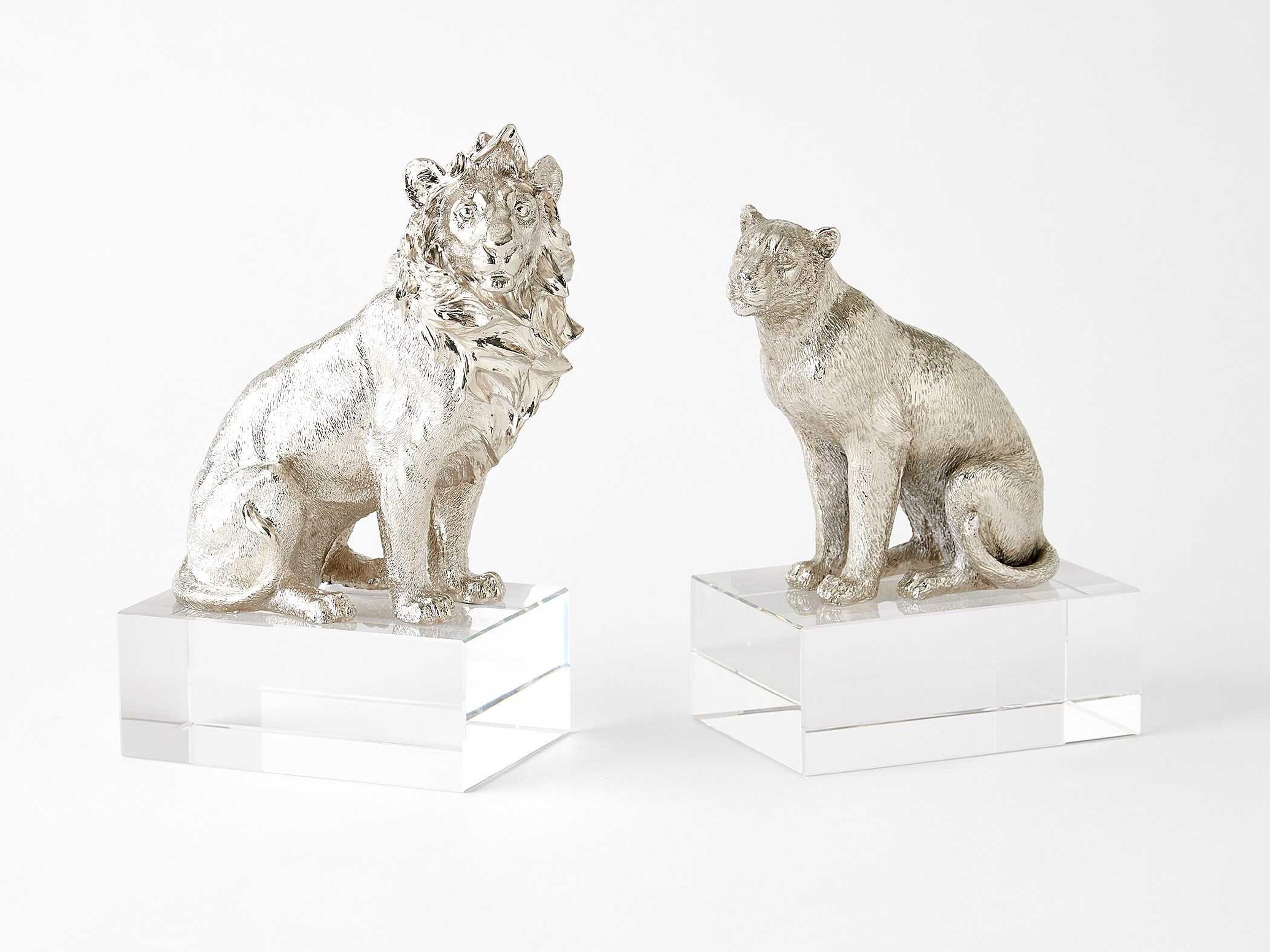 Global Views Nickel Lioness Sculpture