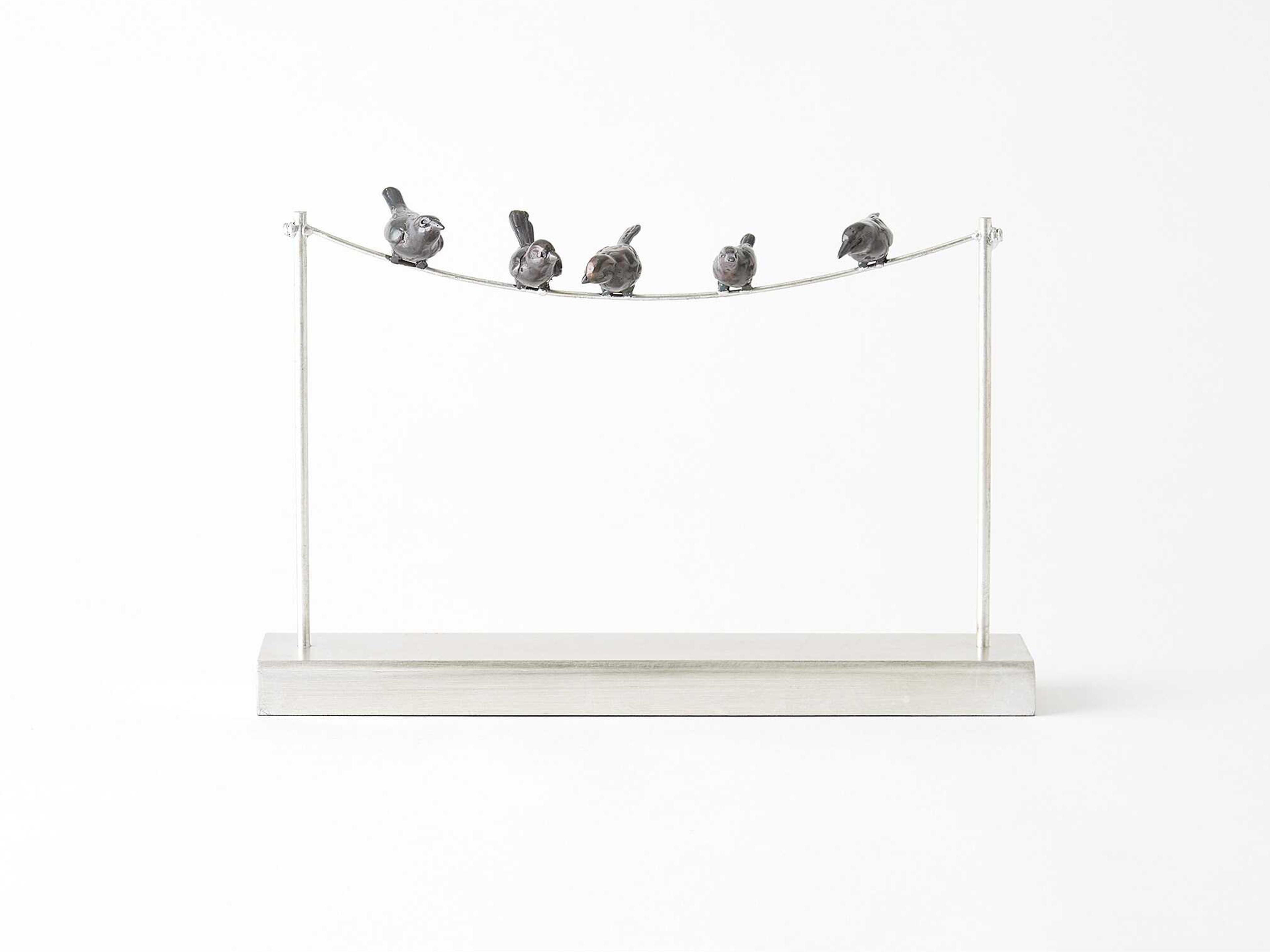 Global Views Silver Leaf Birds on a Wire