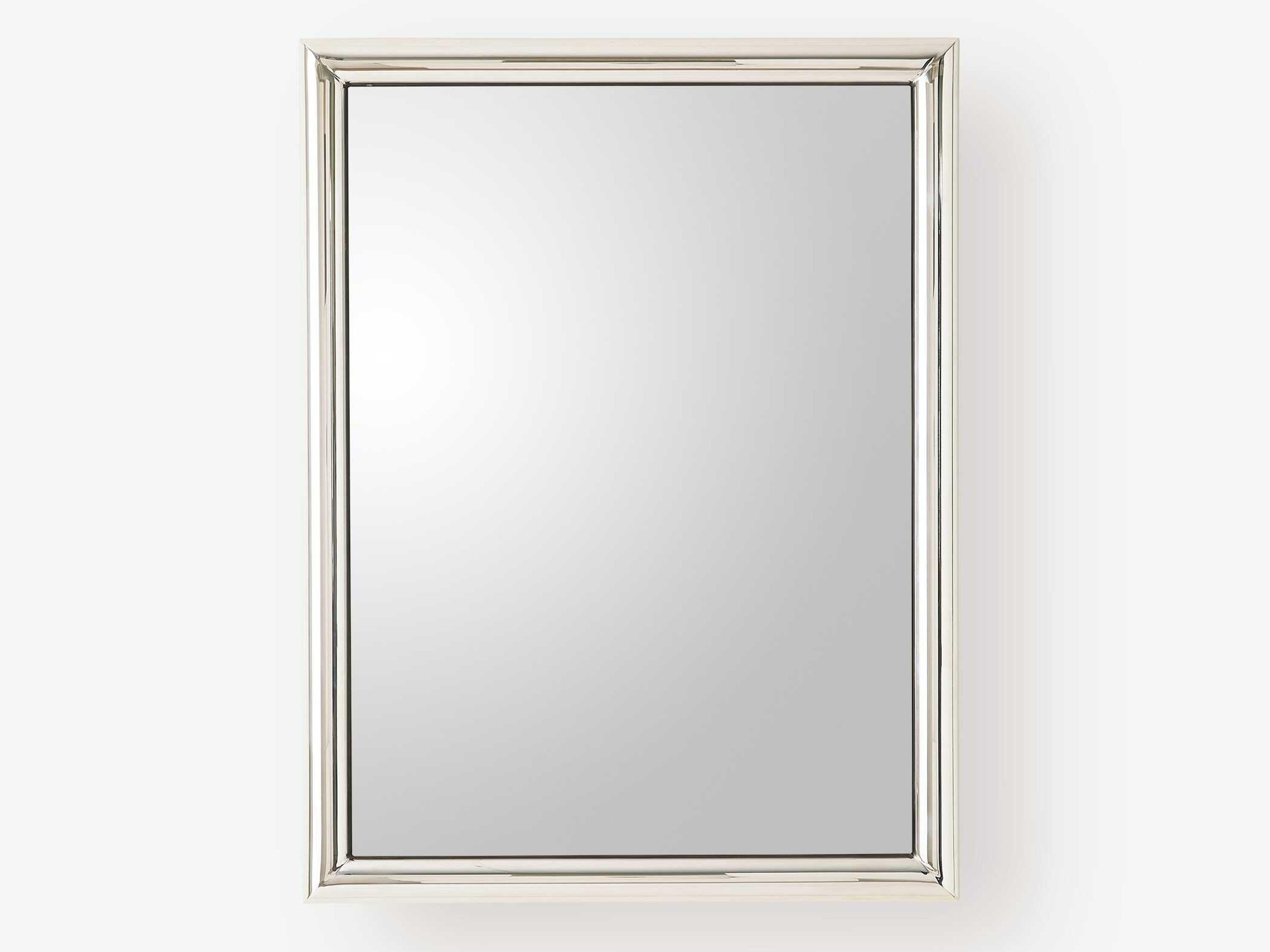 Global Views Bennett Polished Nickel Rectangular Wall Mirror