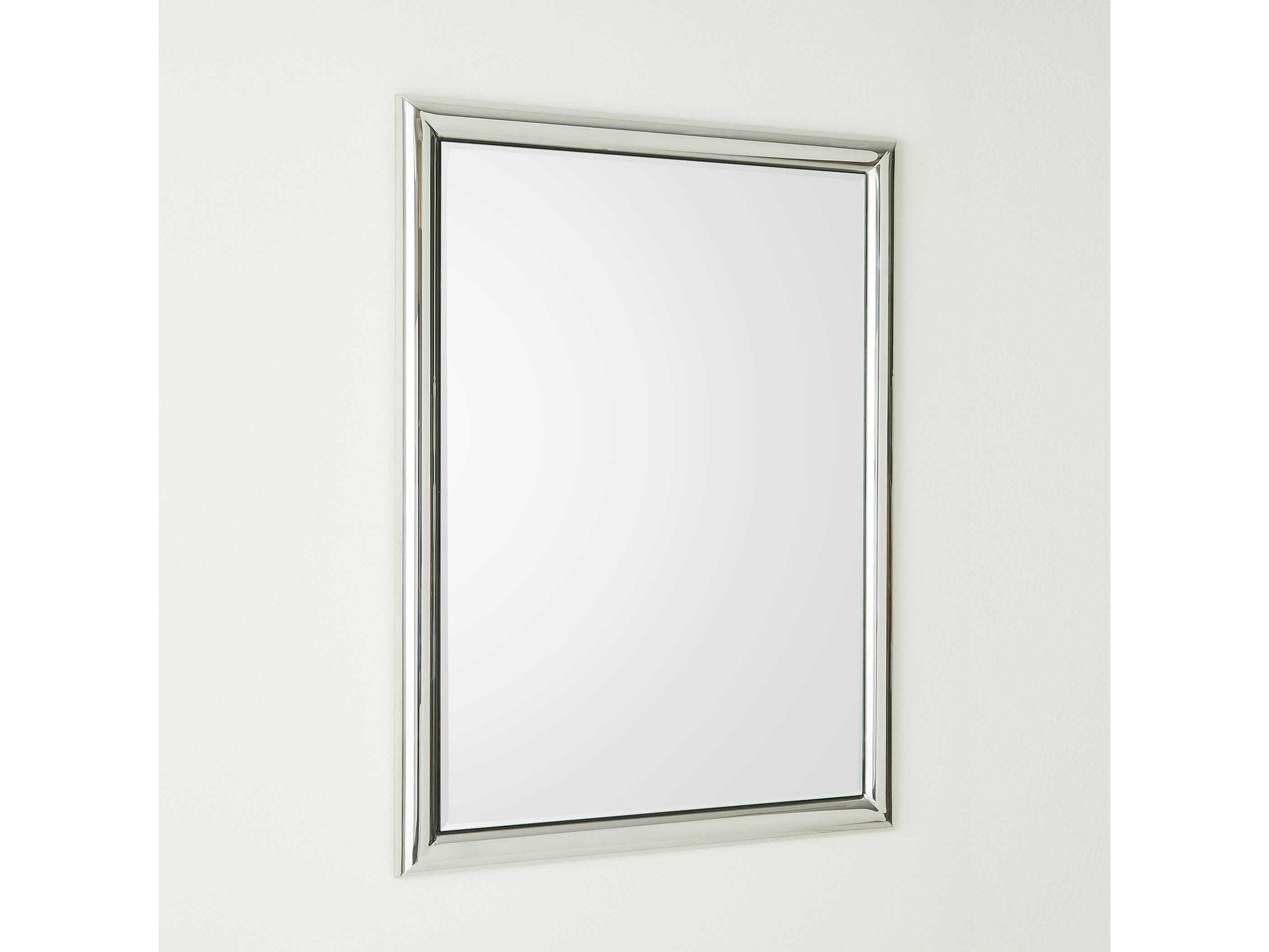 Global Views Bennett Polished Nickel Rectangular Wall Mirror