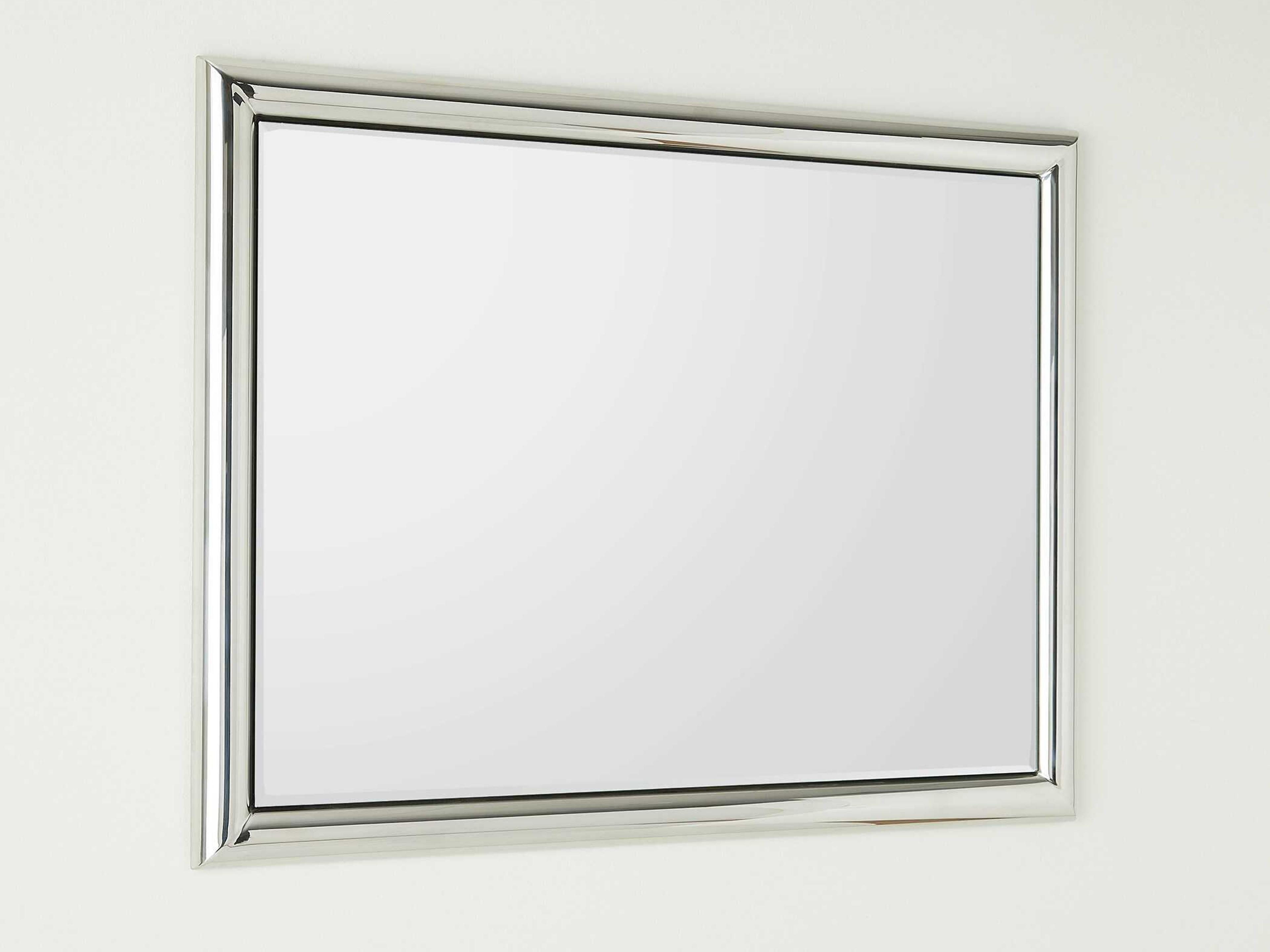 Global Views Bennett Polished Nickel Rectangular Wall Mirror