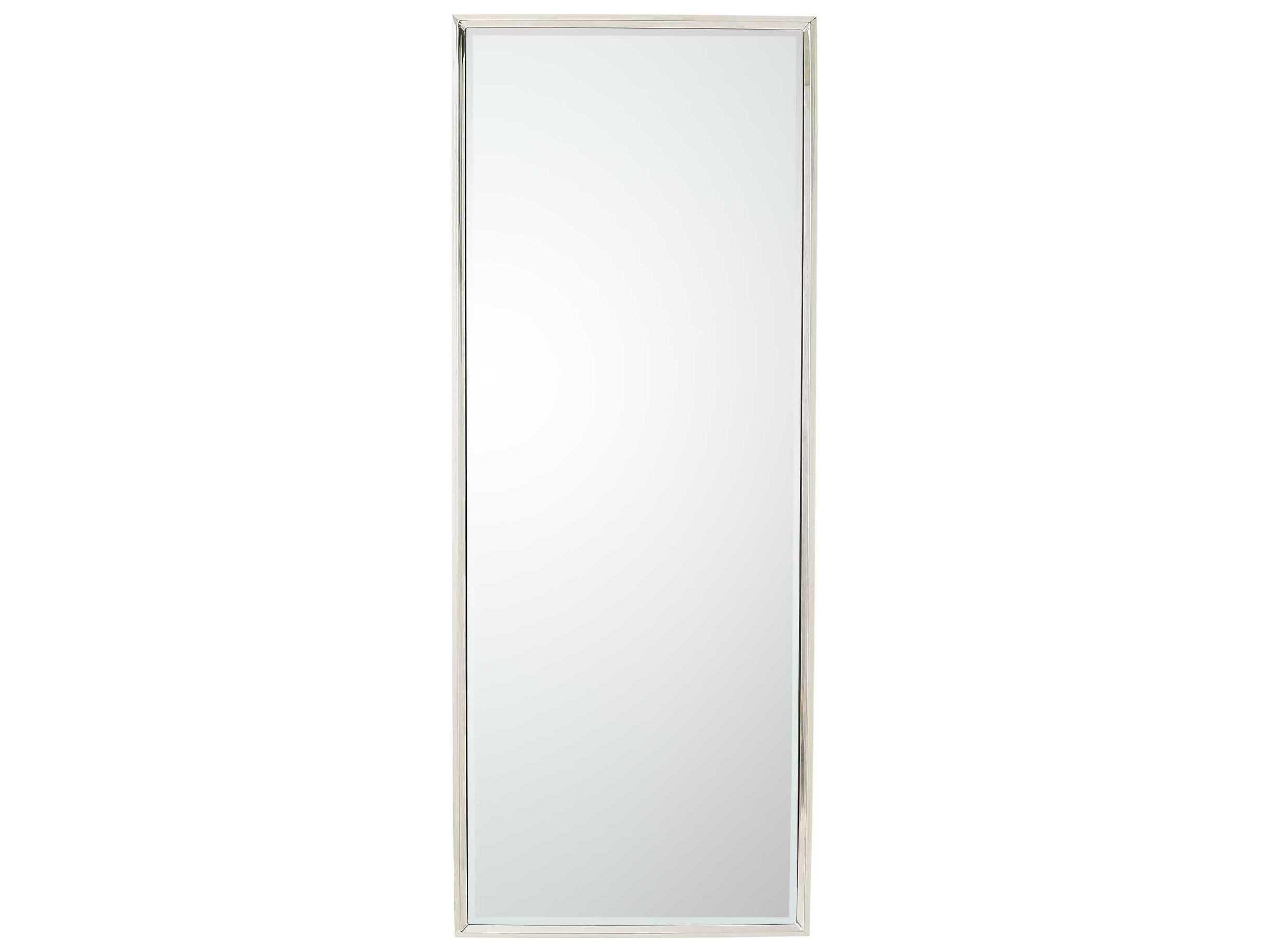 Reeves Contemporary Rectangular Floor Mirror in Polished Nickel Finish