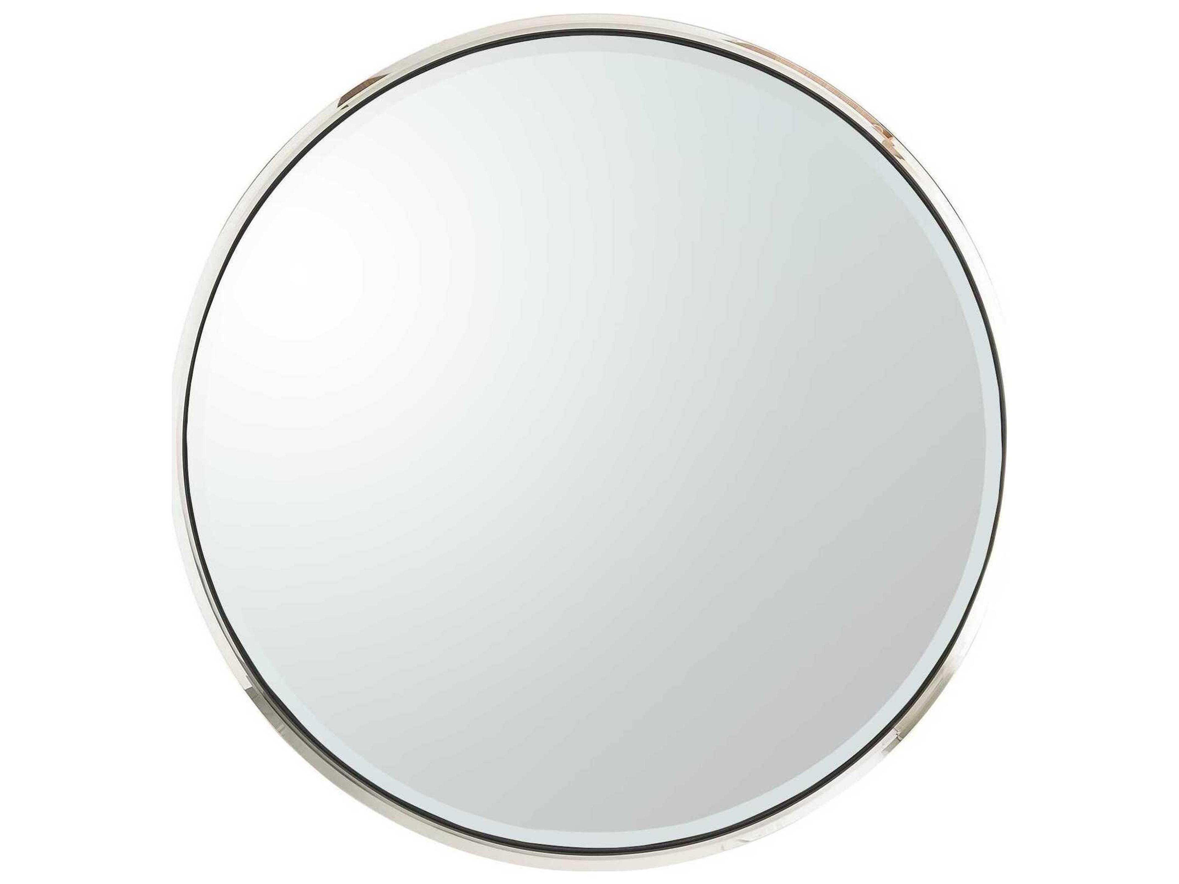 Hudson Polished Nickel Round Wall Mirror