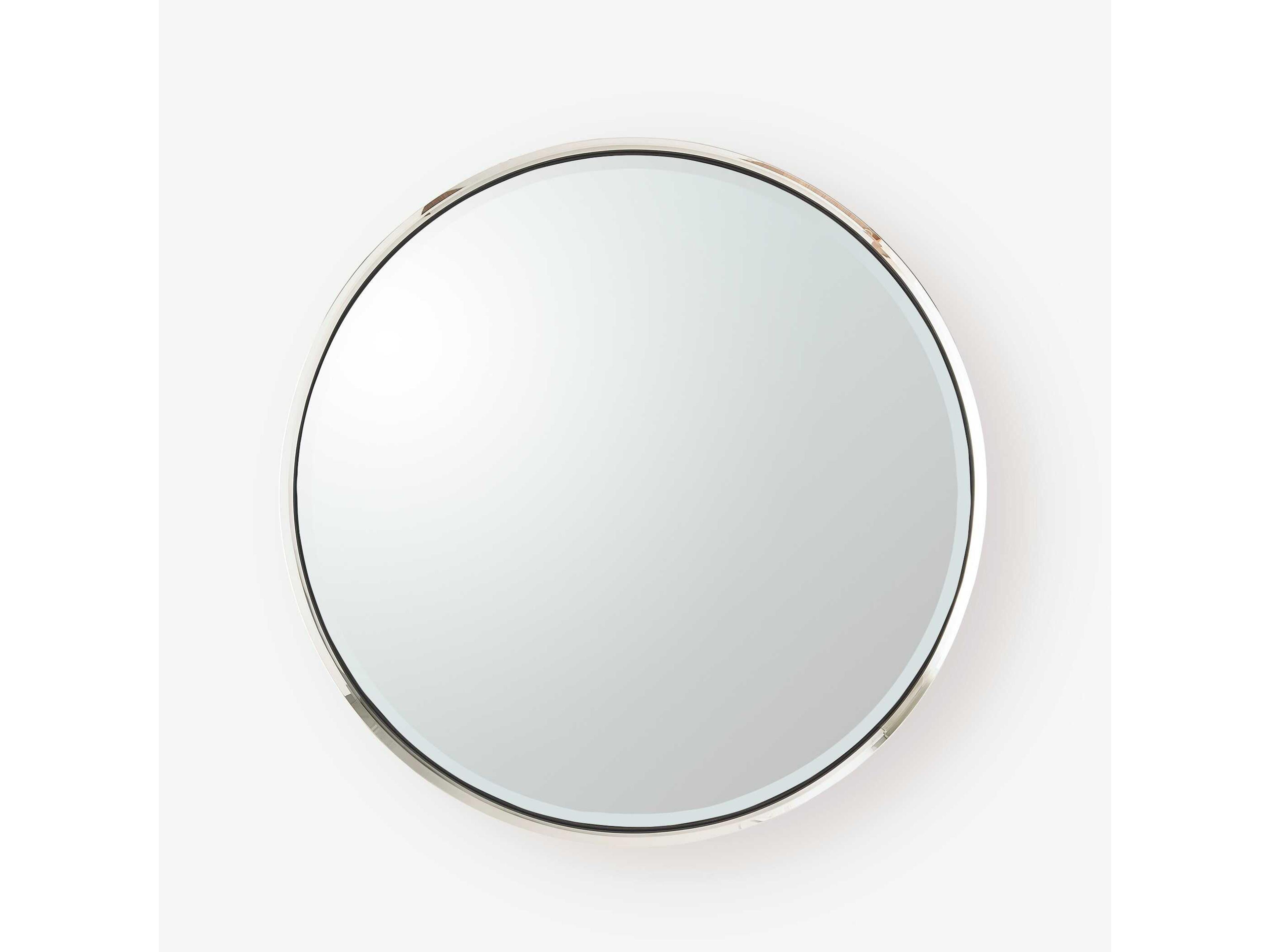 Global Views Hudson Polished Nickel Round Wall Mirror