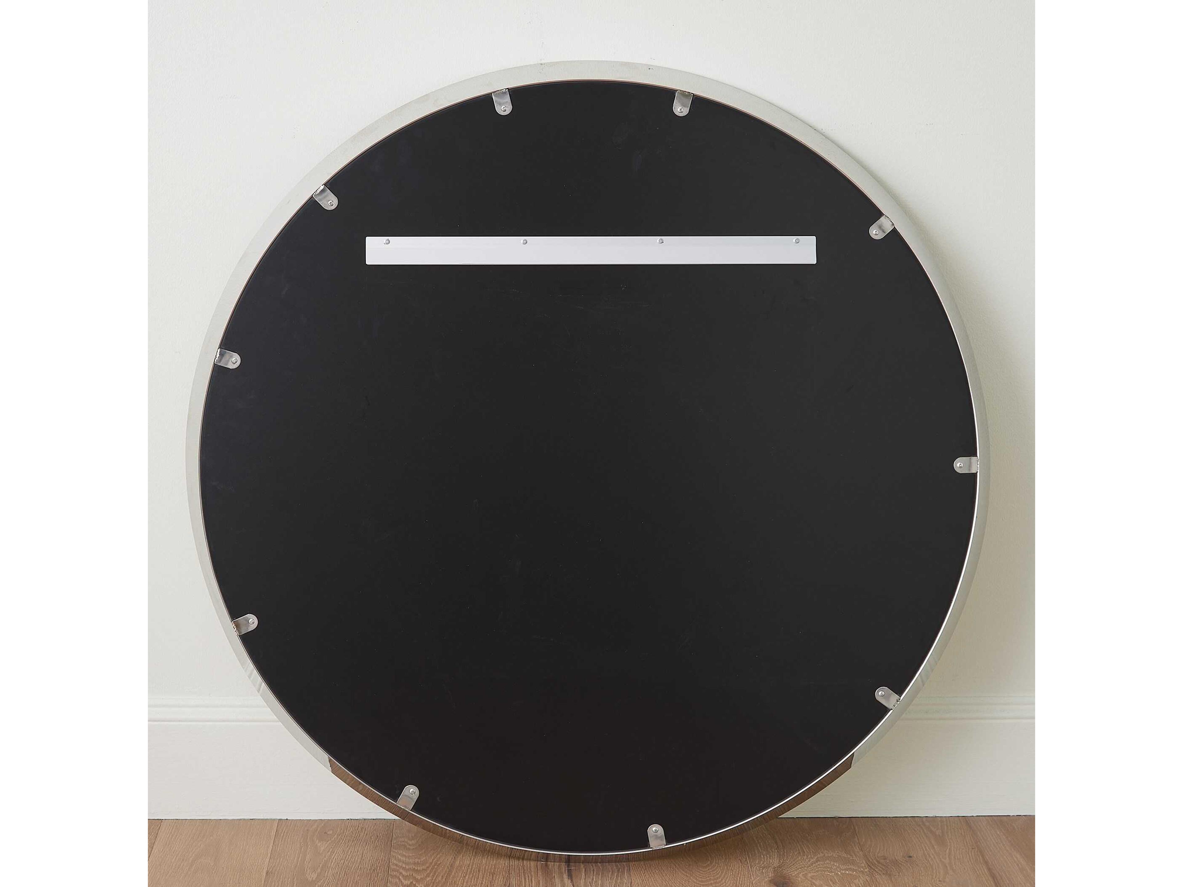 Global Views Hudson Polished Nickel Round Wall Mirror