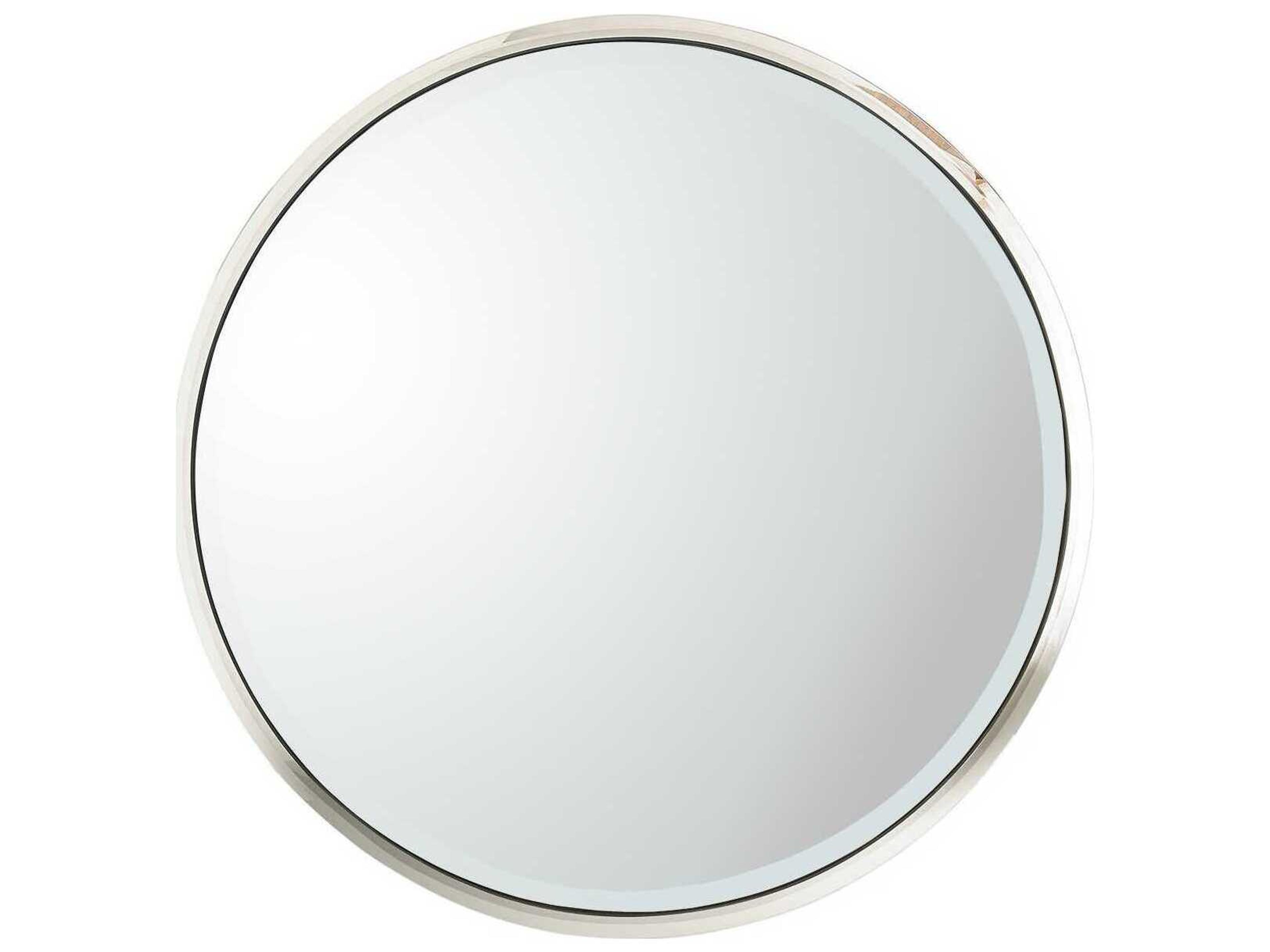 Hudson Polished Nickel Round Wall Mirror