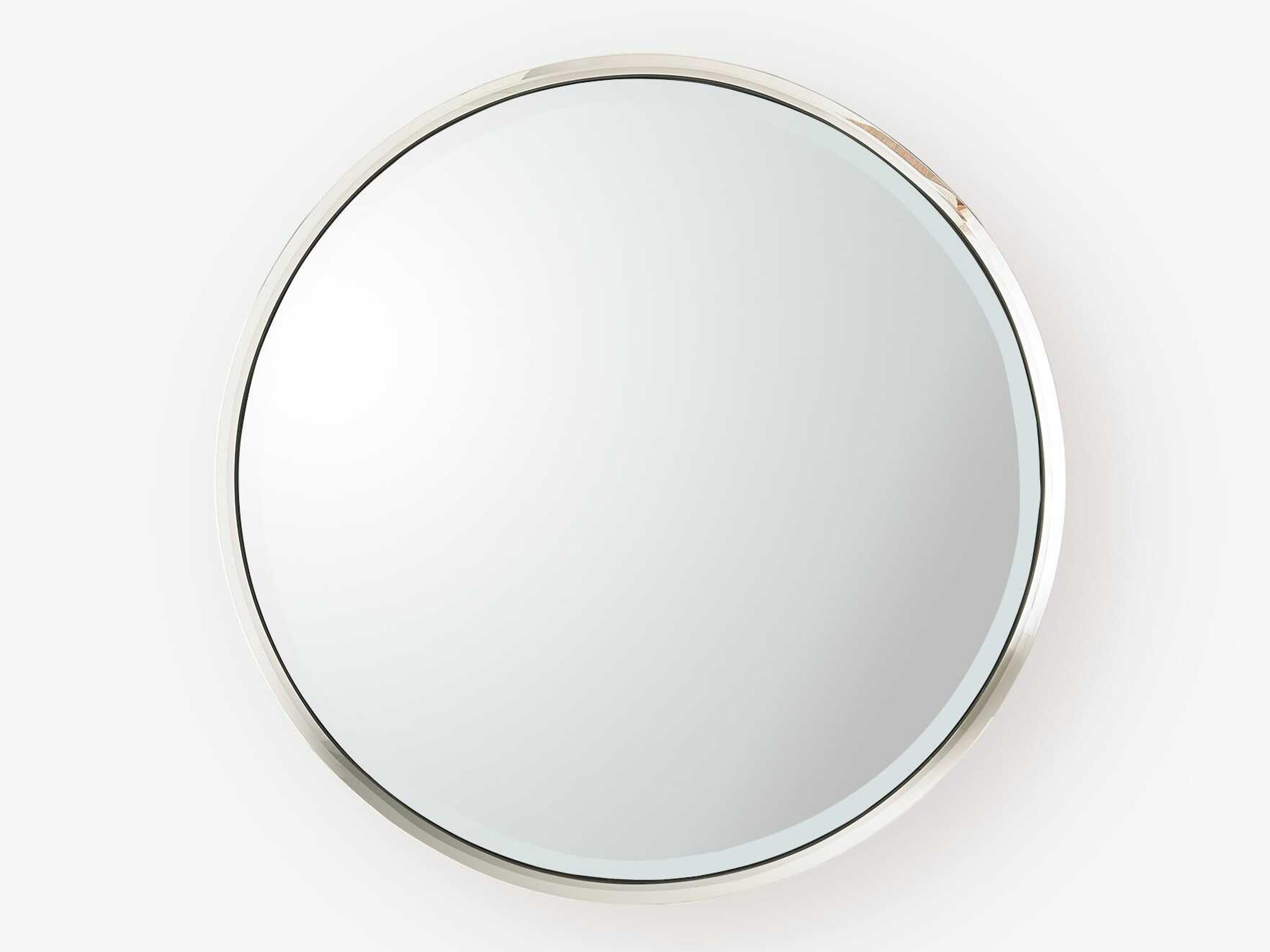 Global Views Hudson Polished Nickel Round Wall Mirror