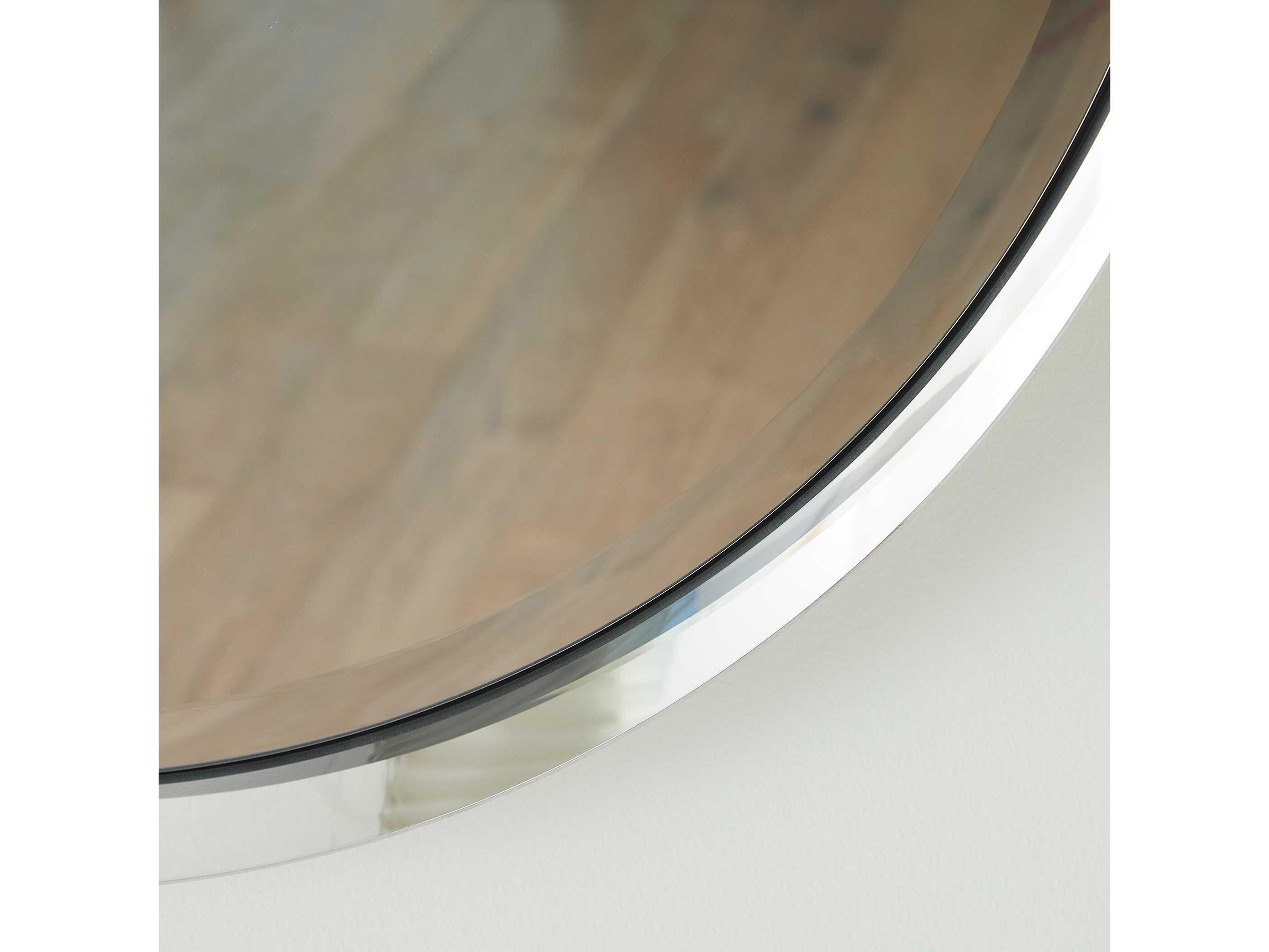 Global Views Hudson Polished Nickel Round Wall Mirror