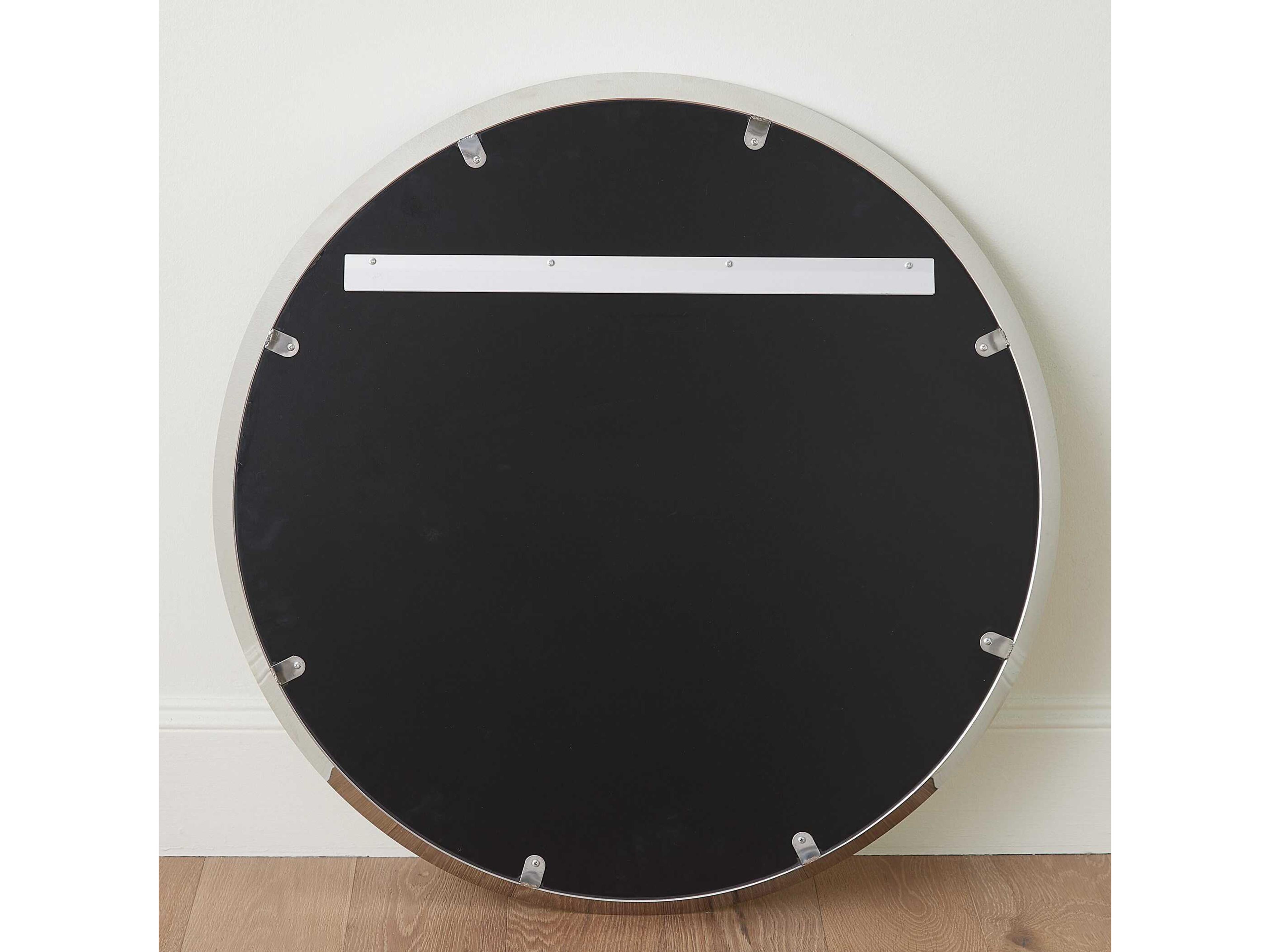 Global Views Hudson Polished Nickel Round Wall Mirror