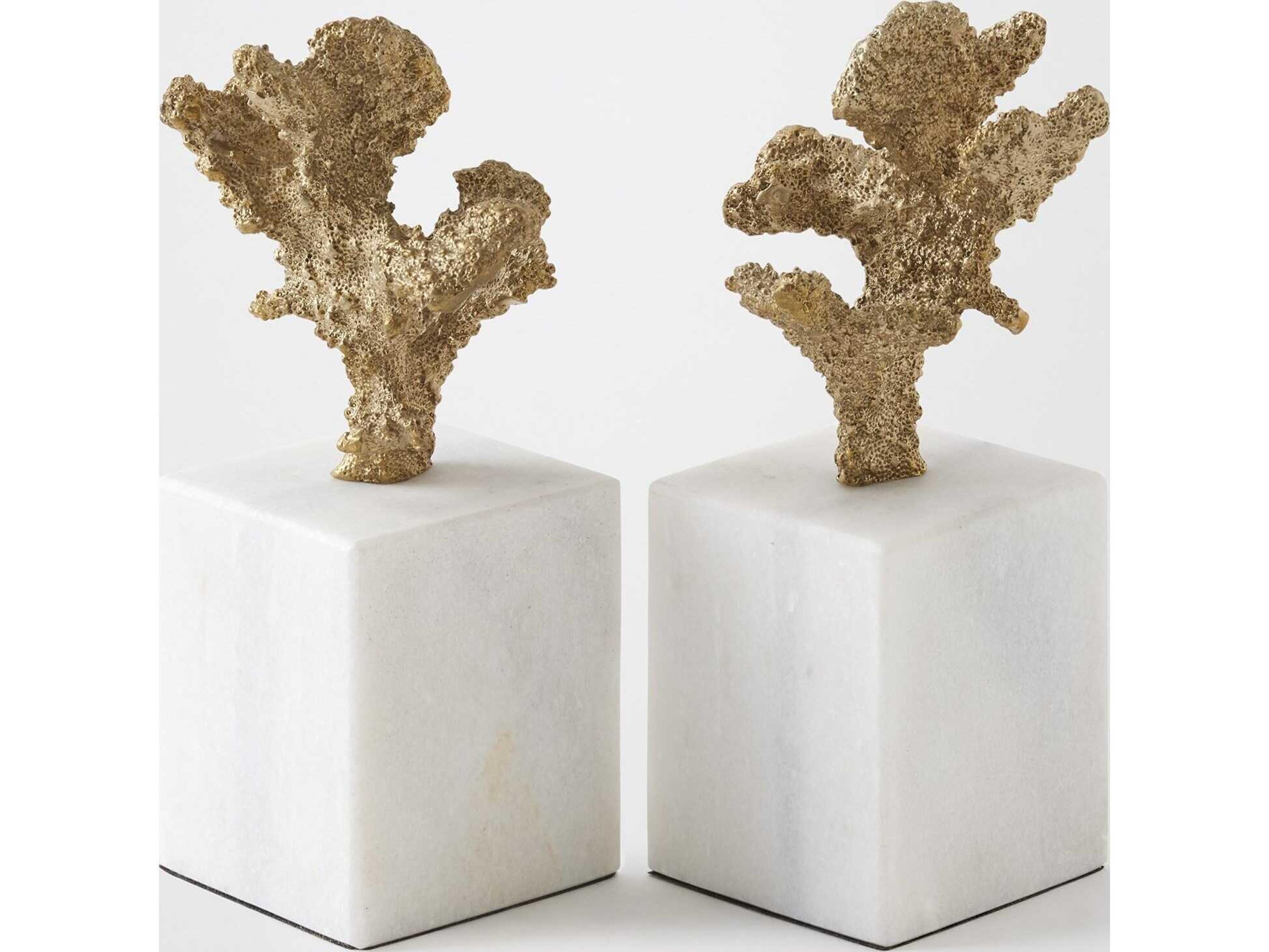 Global Views Coral Pair Brass Sculptures