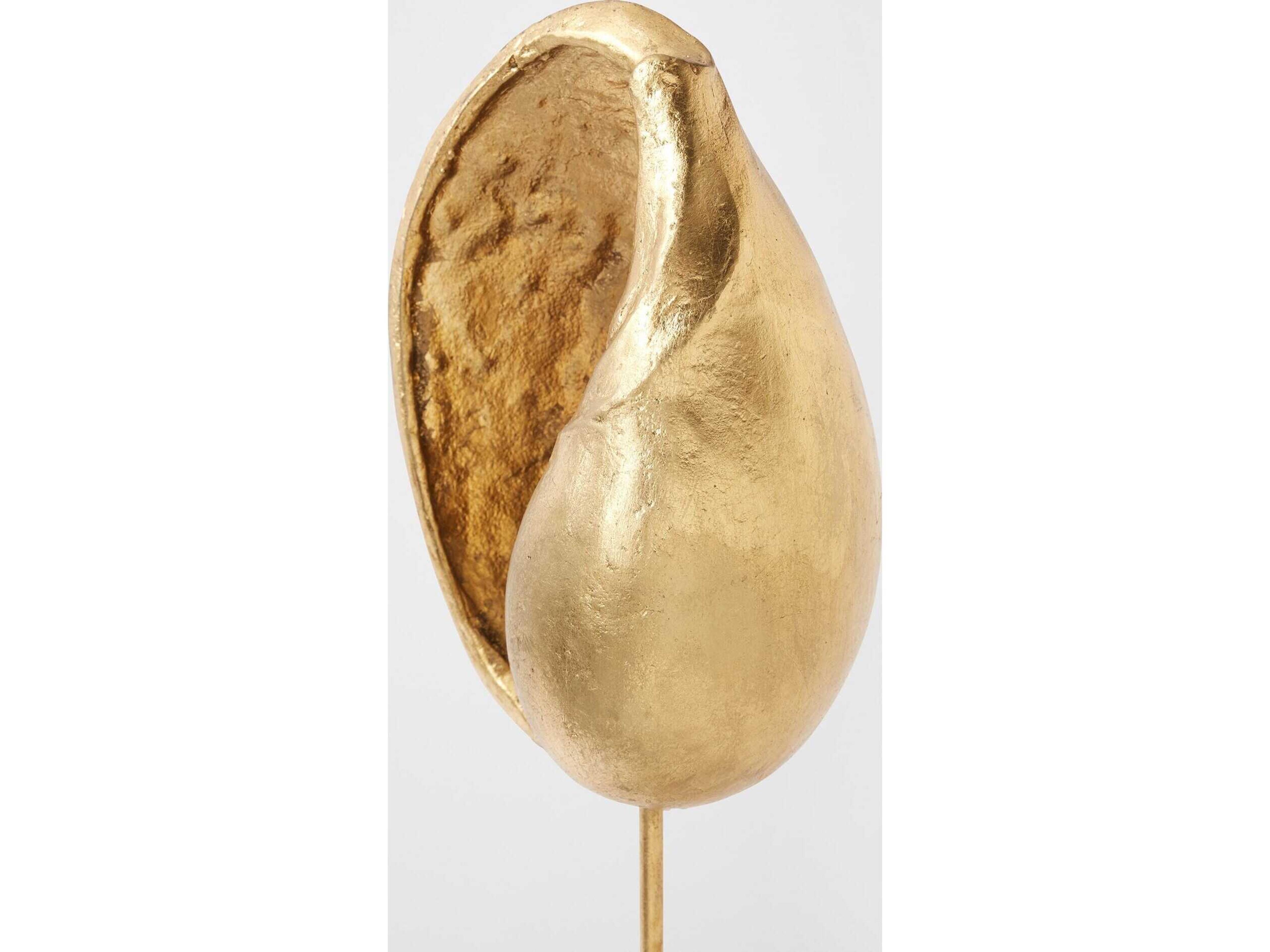 Global Views Shells on Marble-Miter-Brass Sculpture Medium