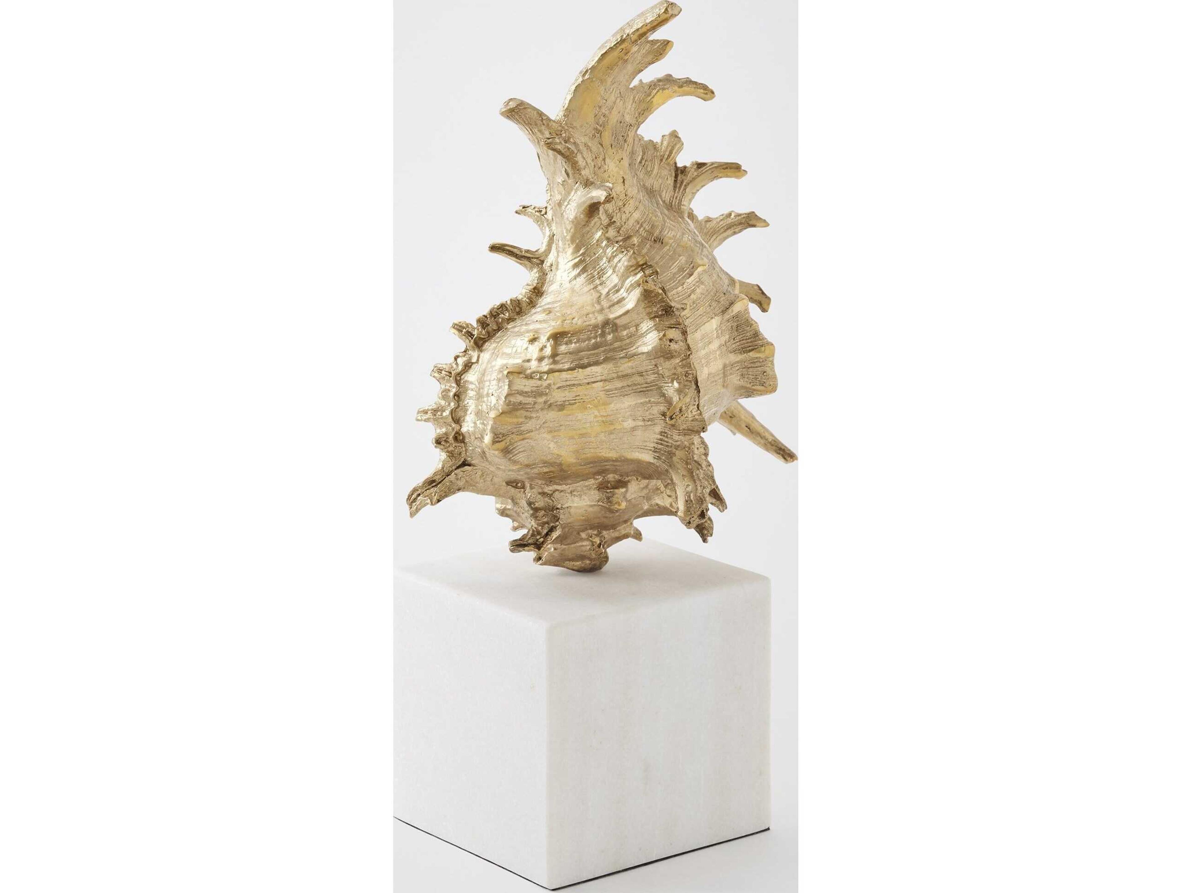 Global Views Spider Conch Shell Brass Sculpture