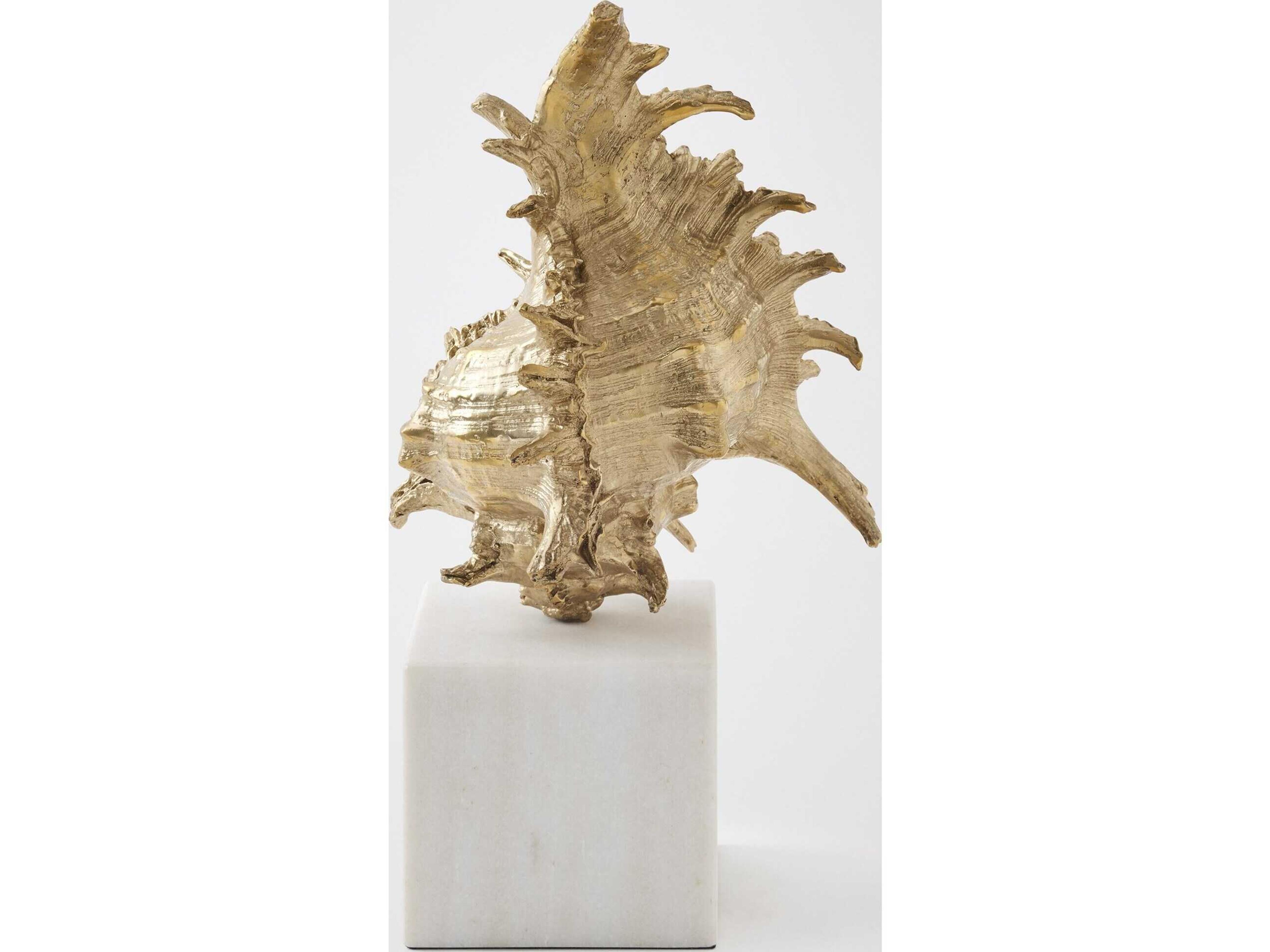 Global Views Spider Conch Shell Brass Sculpture