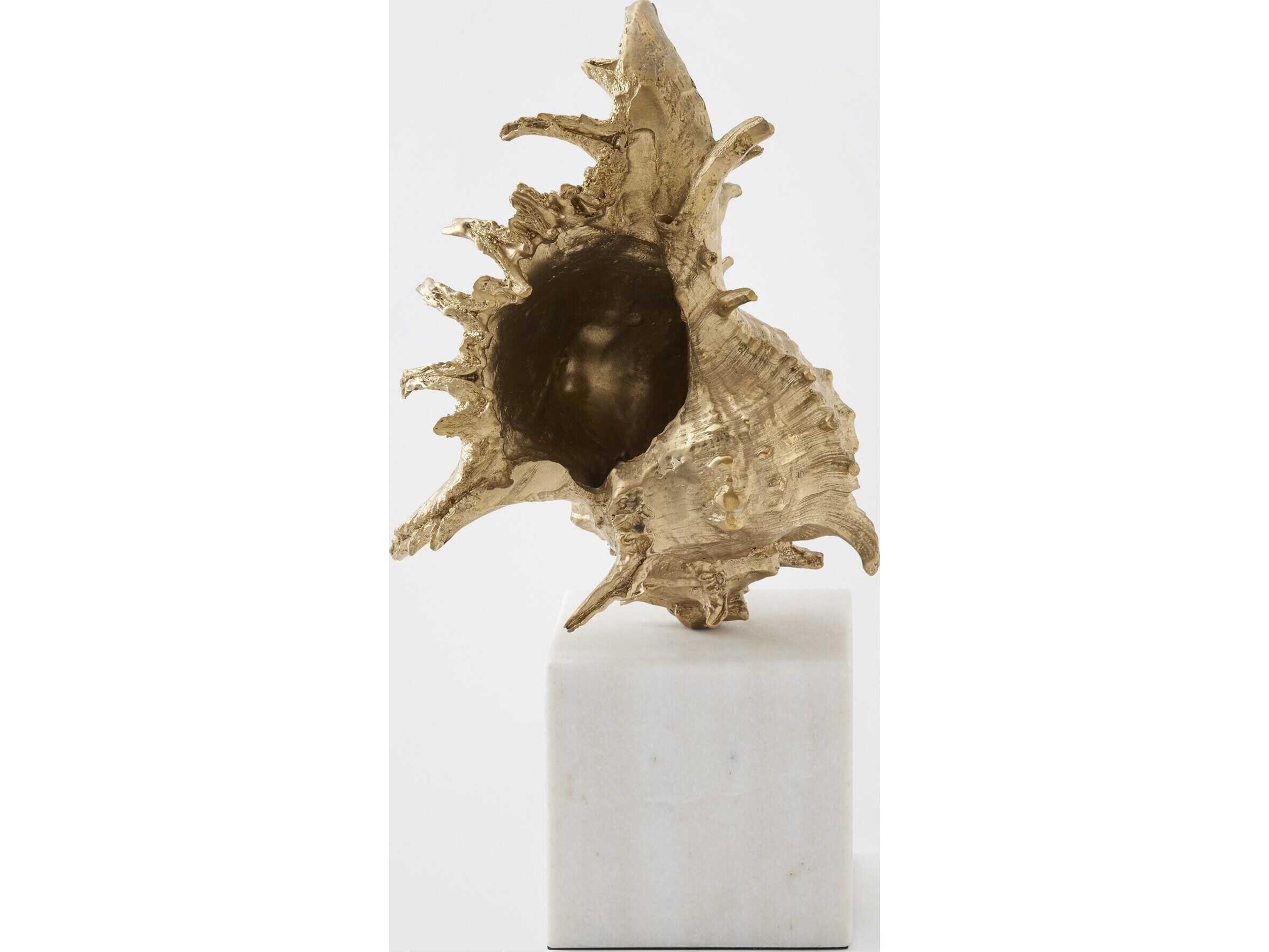 Global Views Spider Conch Shell Brass Sculpture