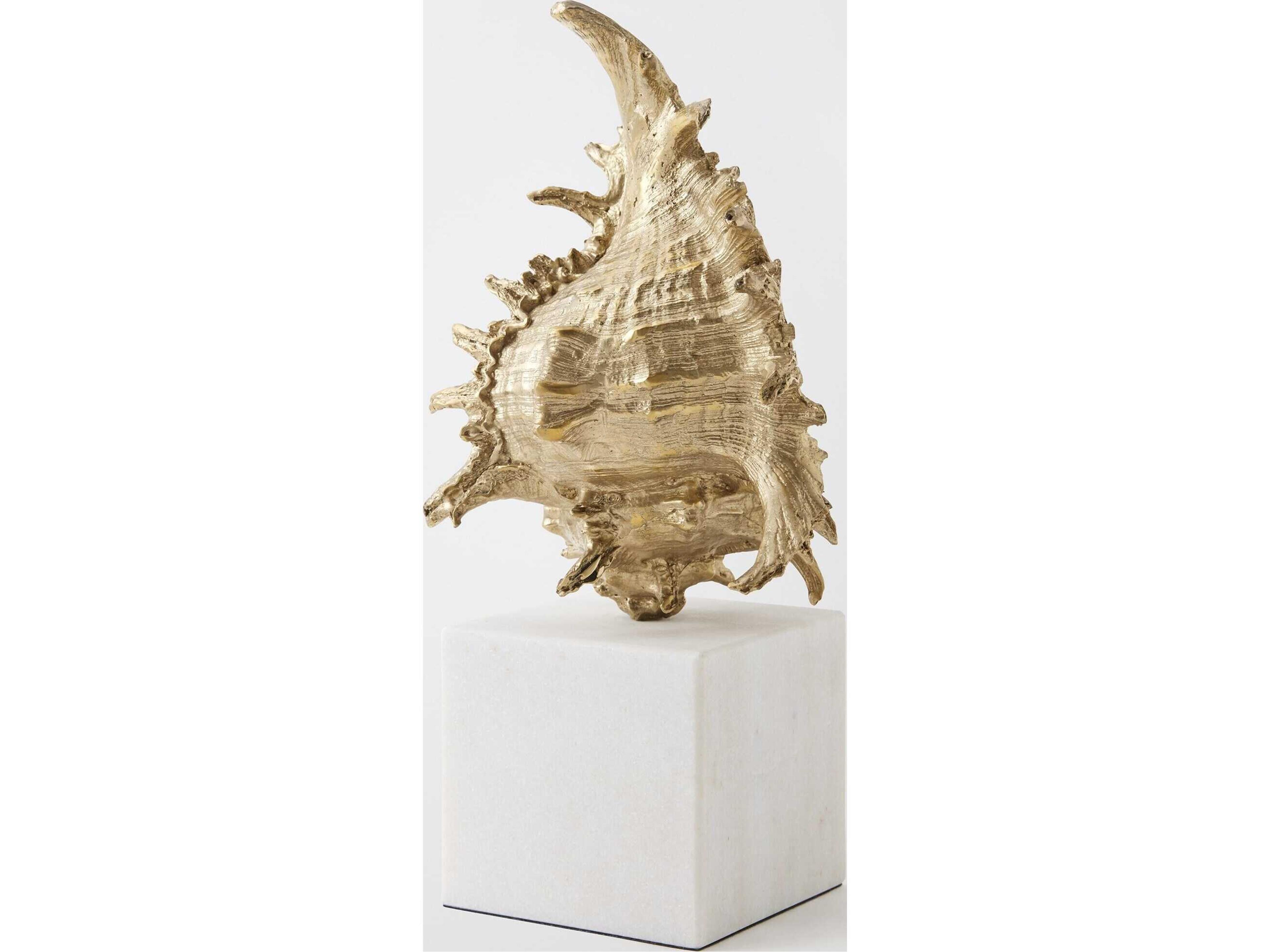 Global Views Spider Conch Shell Brass Sculpture