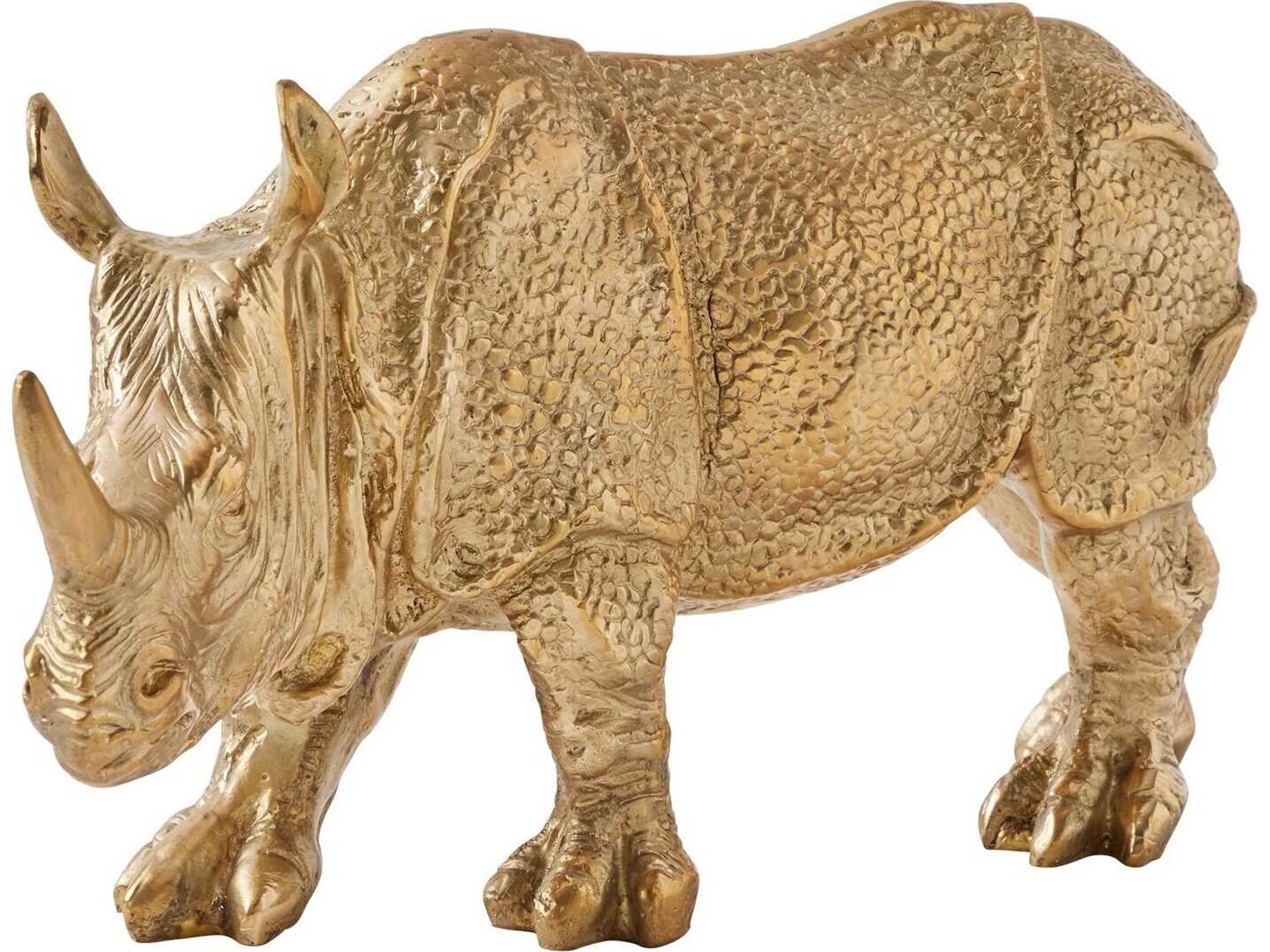Global Views Rhino Brass Sculpture
