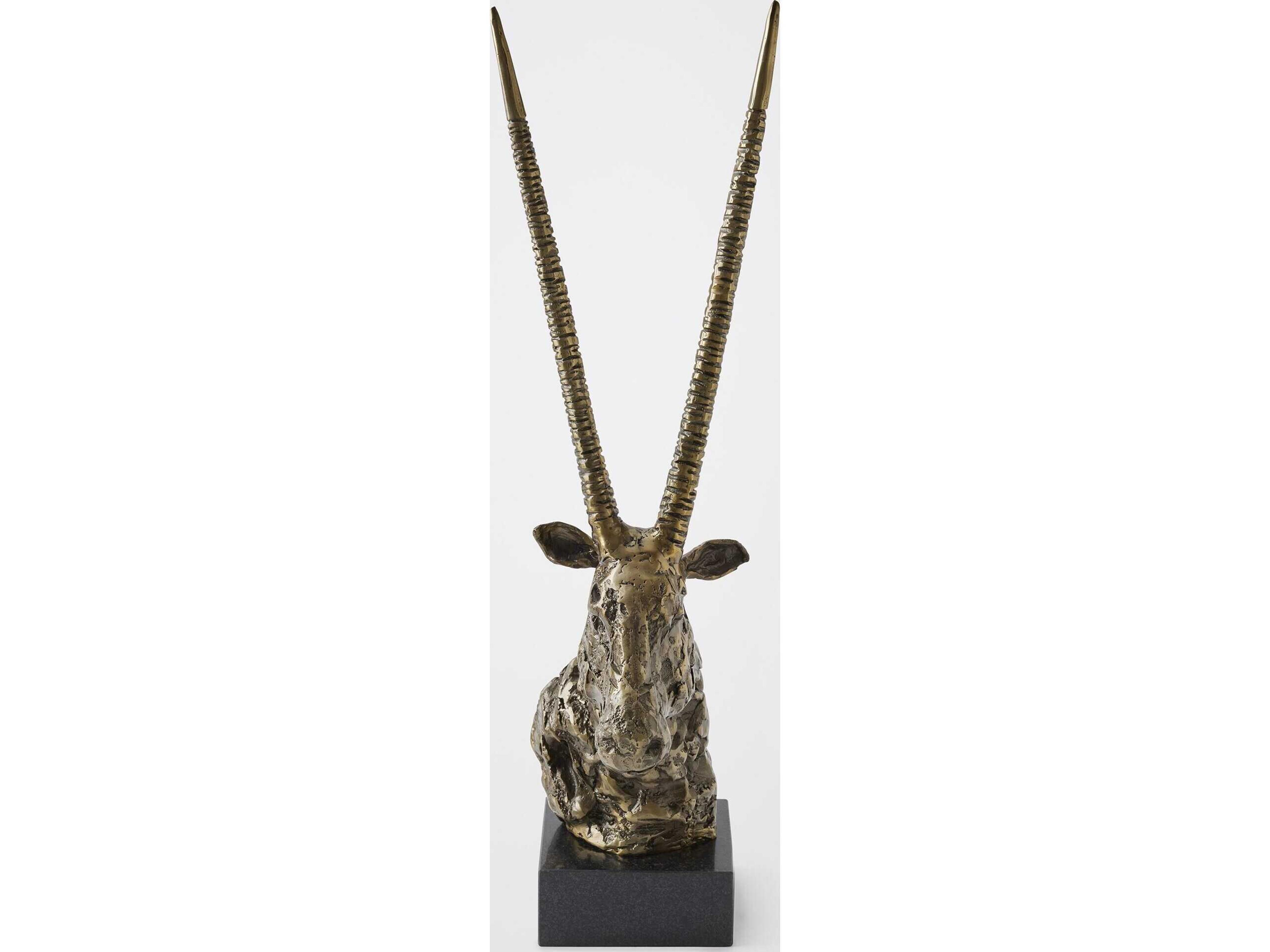 Global Views Textured Antelope-Faux Brass Sculpture
