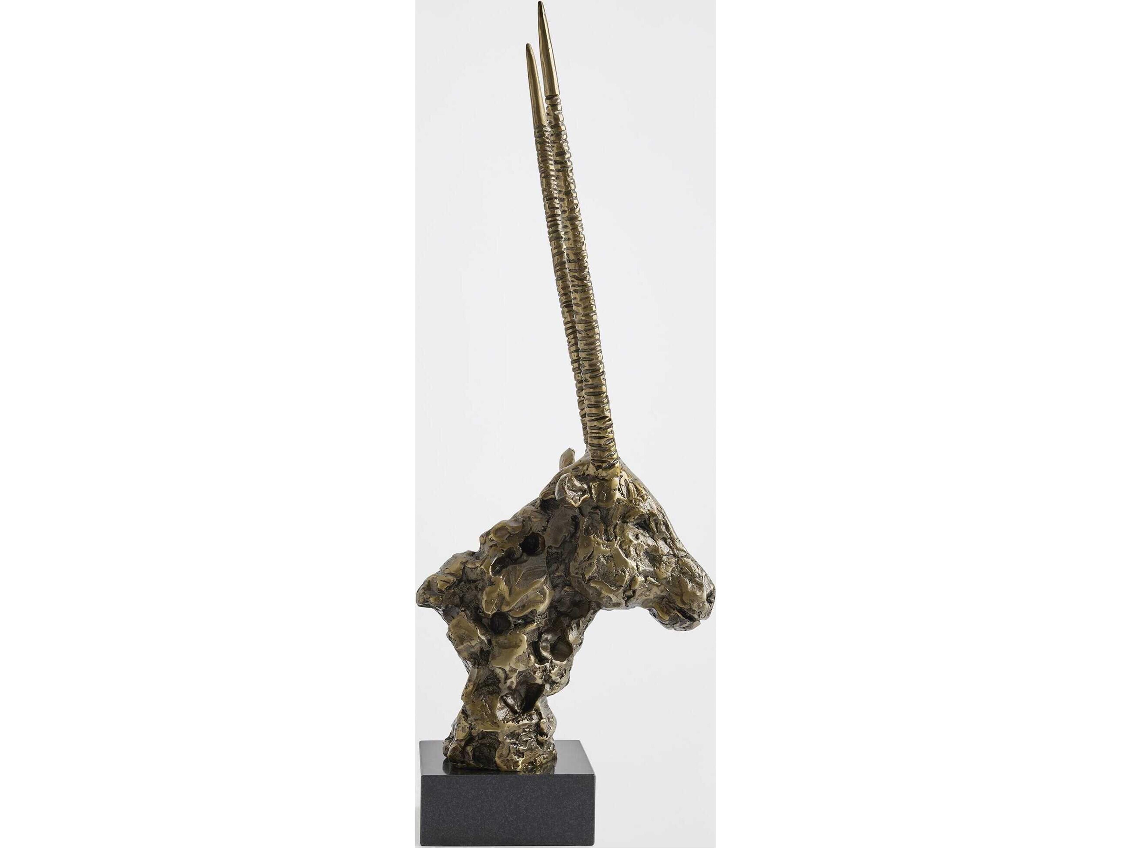 Global Views Textured Antelope-Faux Brass Sculpture