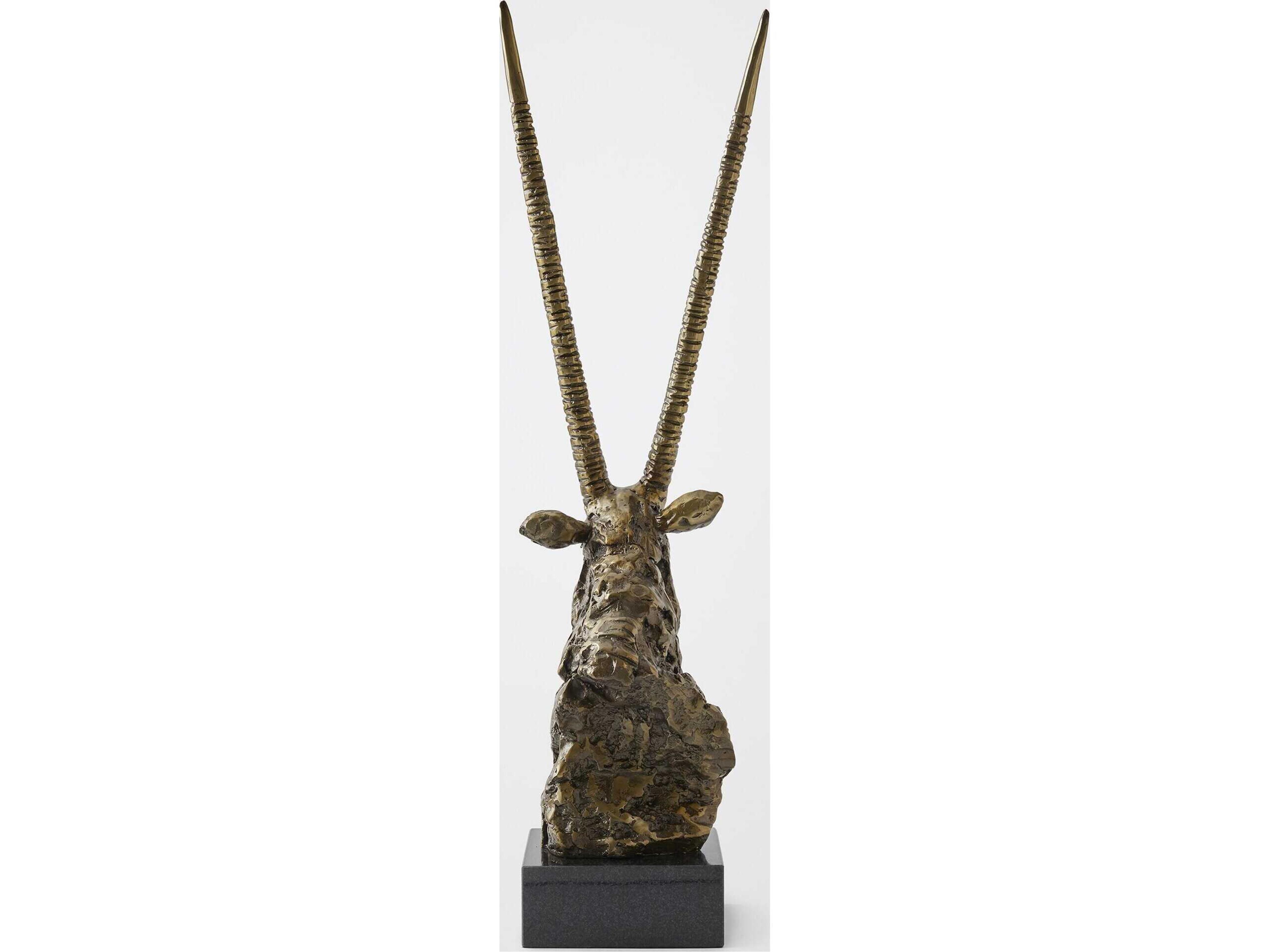 Global Views Textured Antelope-Faux Brass Sculpture