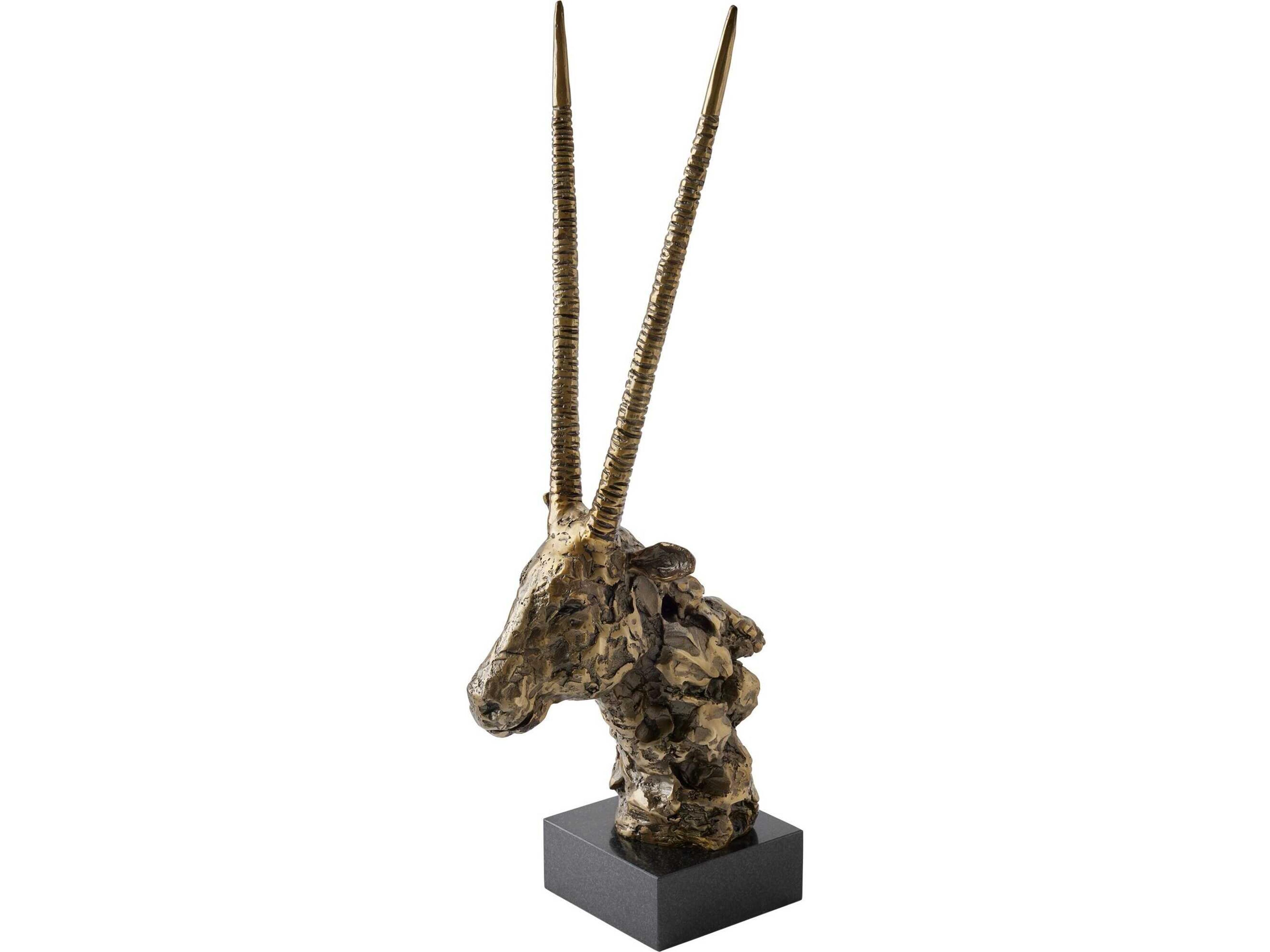 Global Views Textured Antelope-Faux Brass Sculpture
