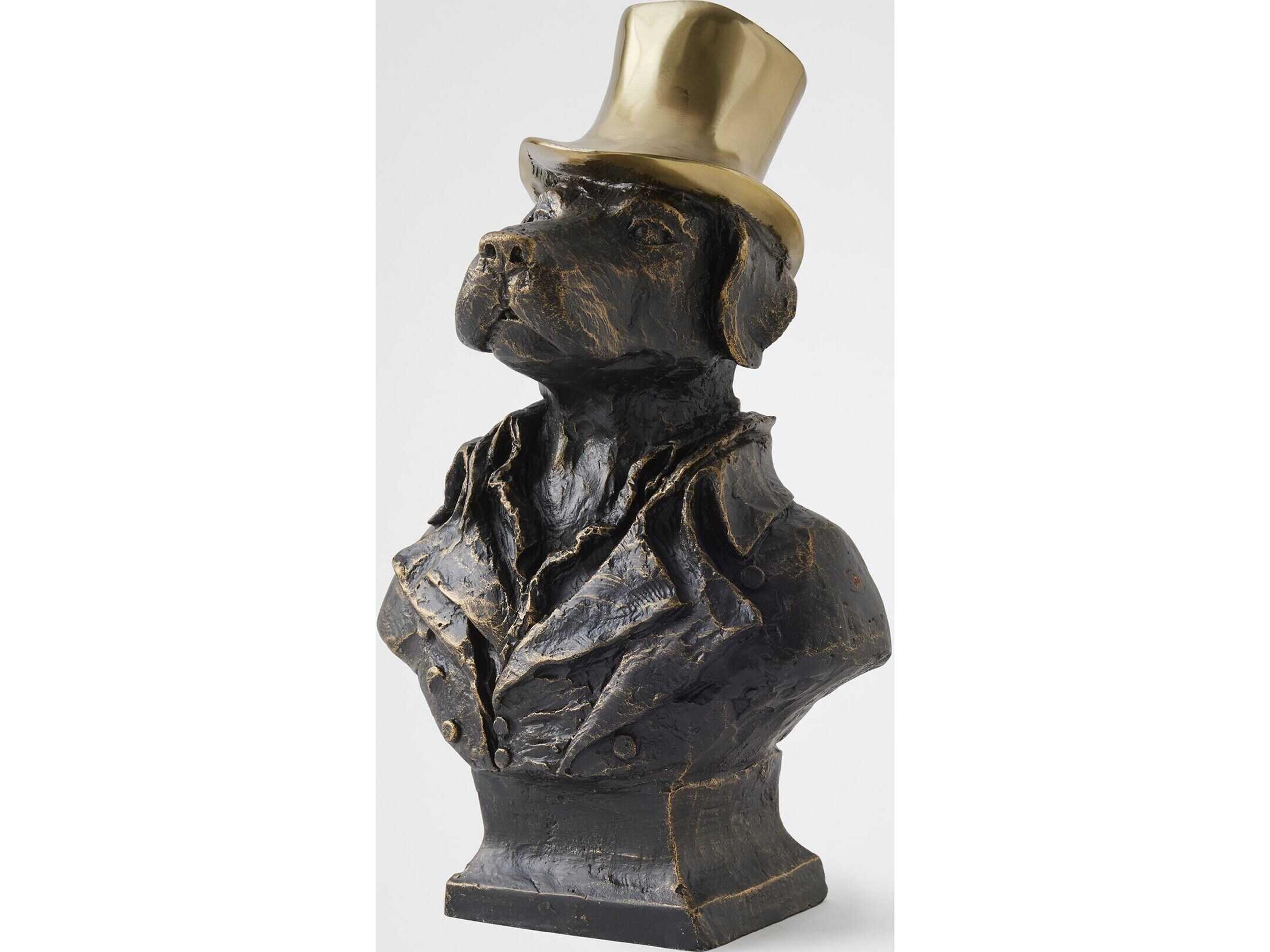 Global Views Labrador Faux Brass Sculpture