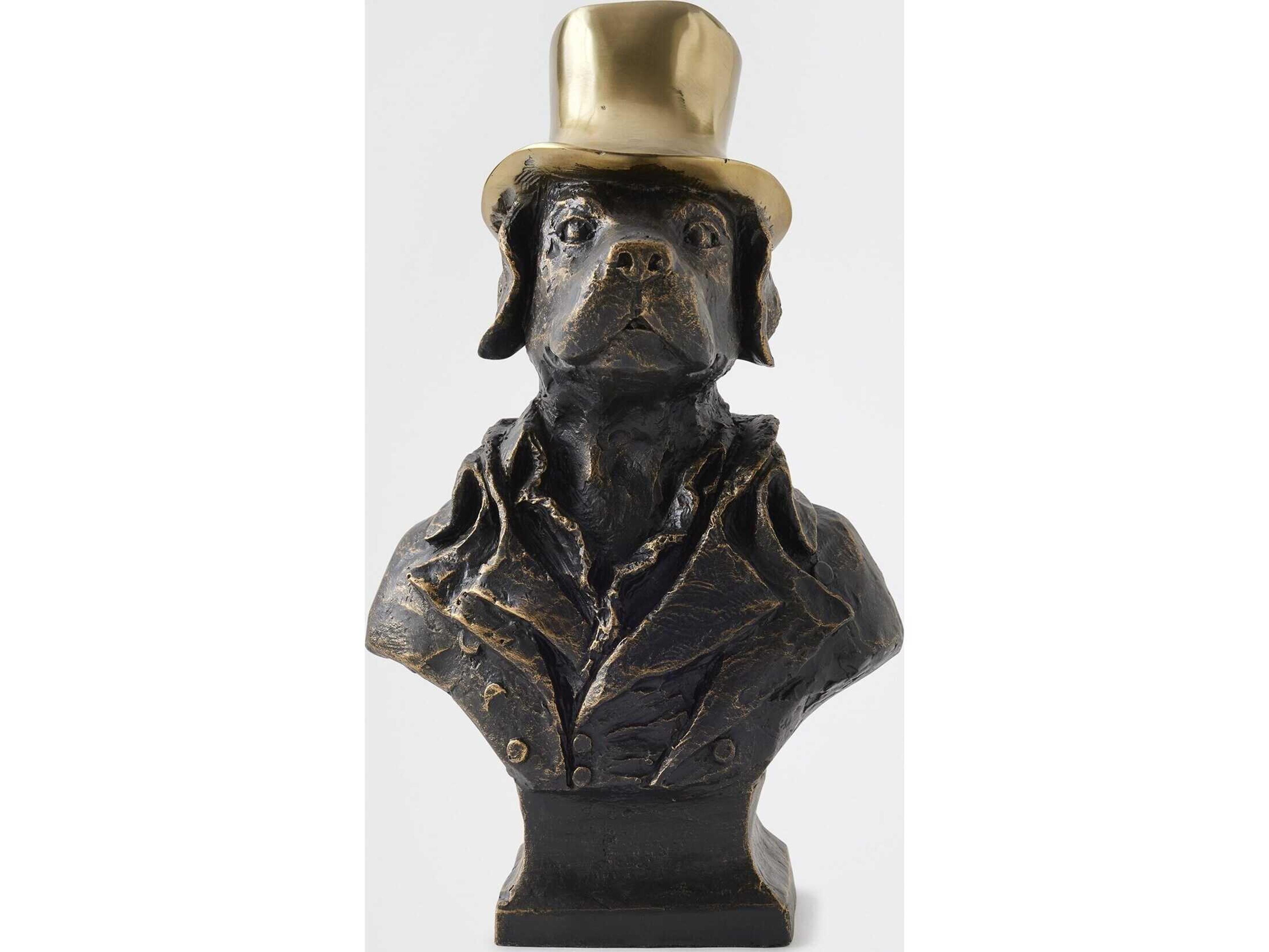 Global Views Labrador Faux Brass Sculpture