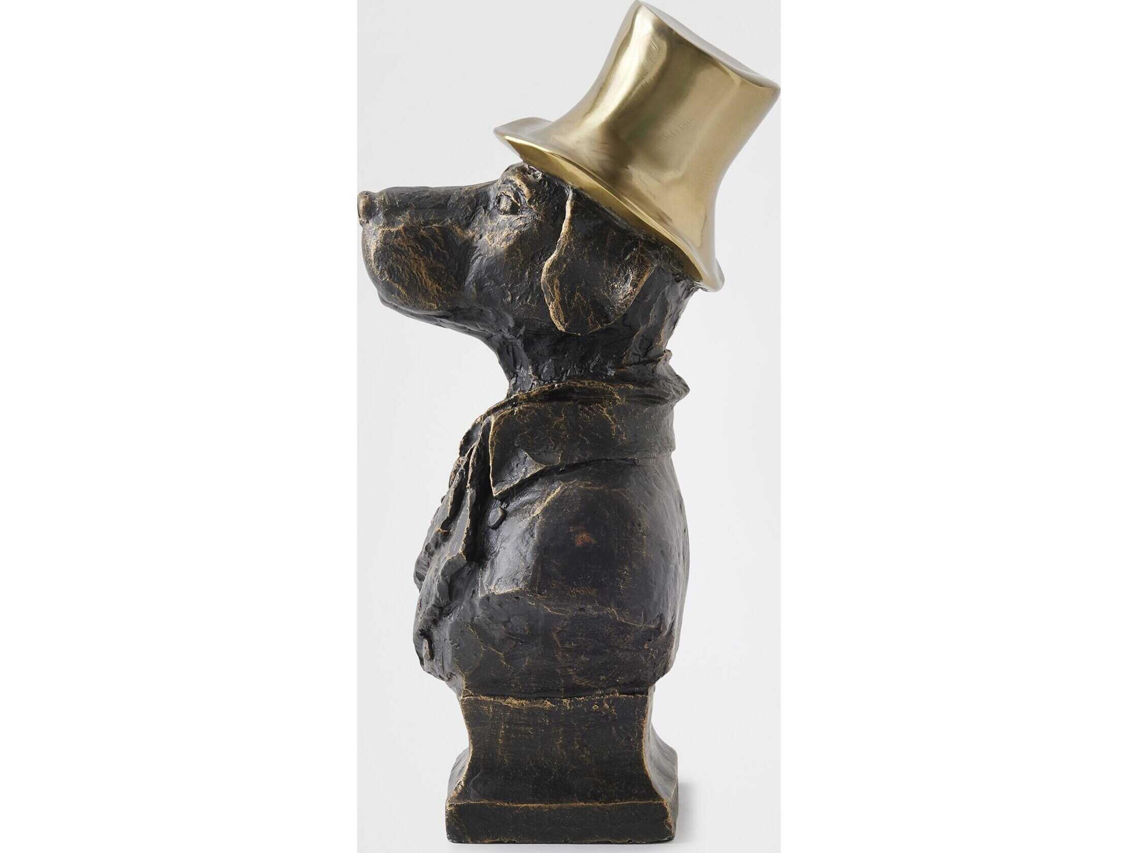 Global Views Labrador Faux Brass Sculpture