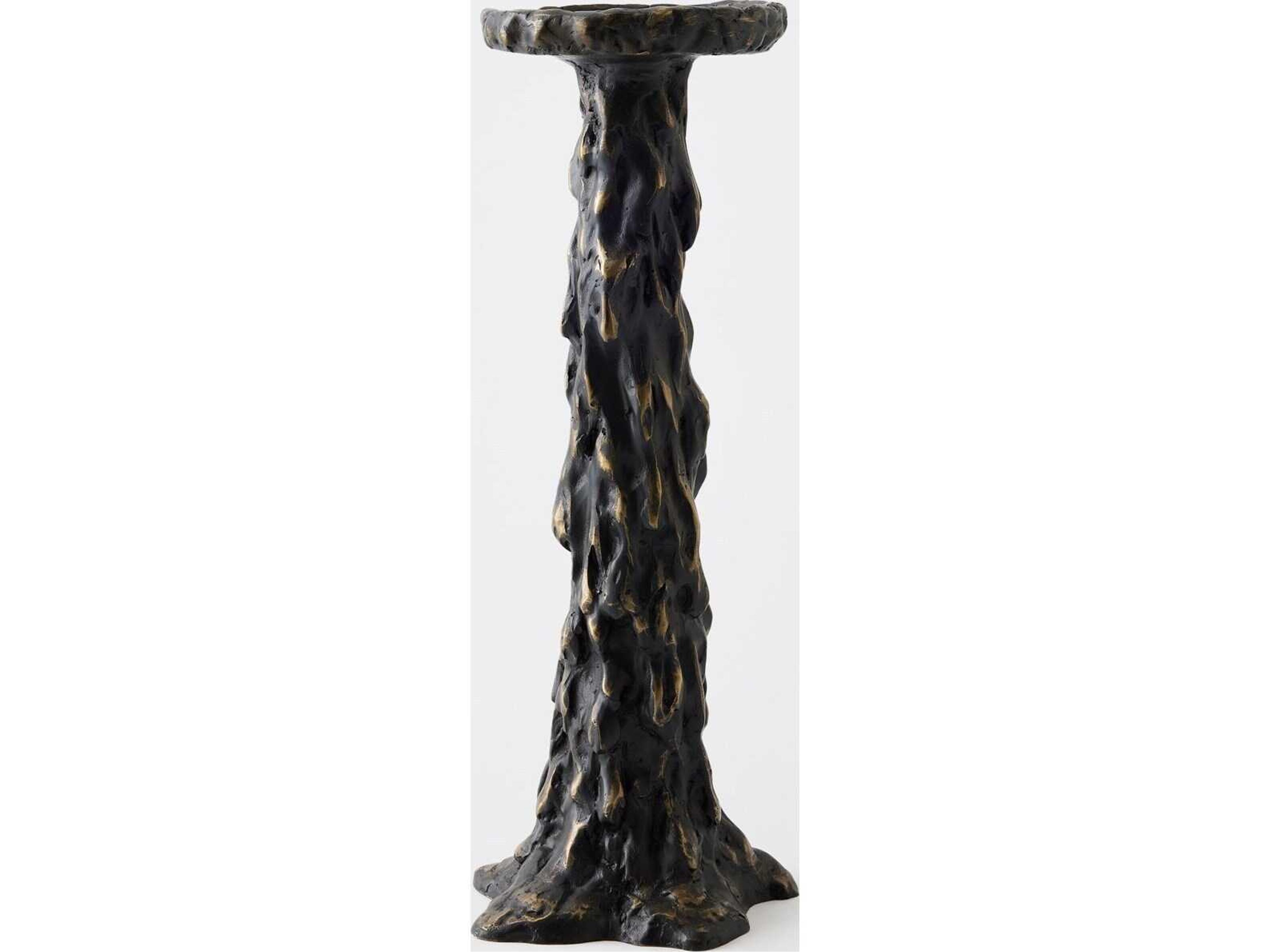 Global Views Melting Pillar Bronze Candle Holder Large