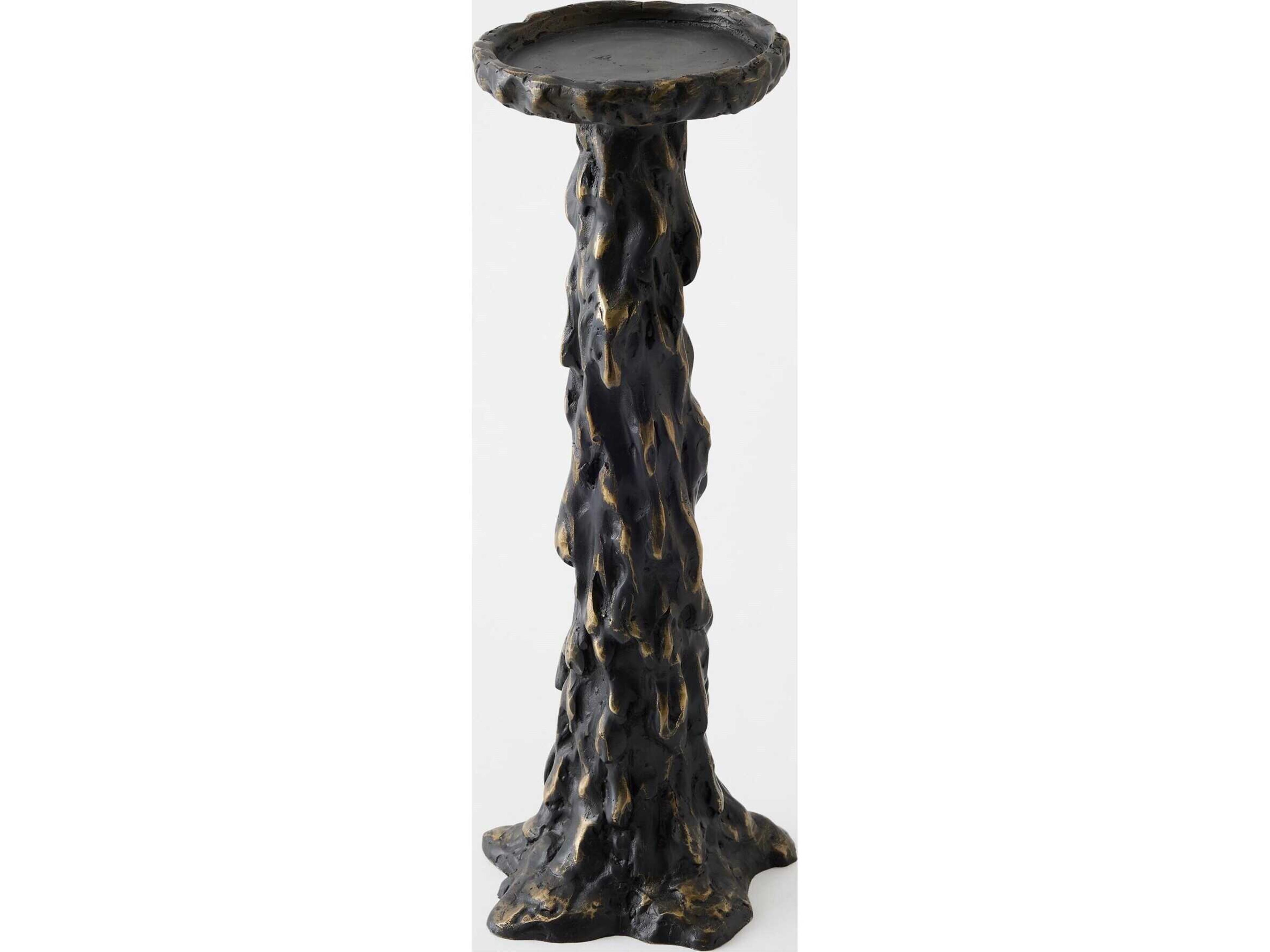 Global Views Melting Pillar Bronze Candle Holder Large