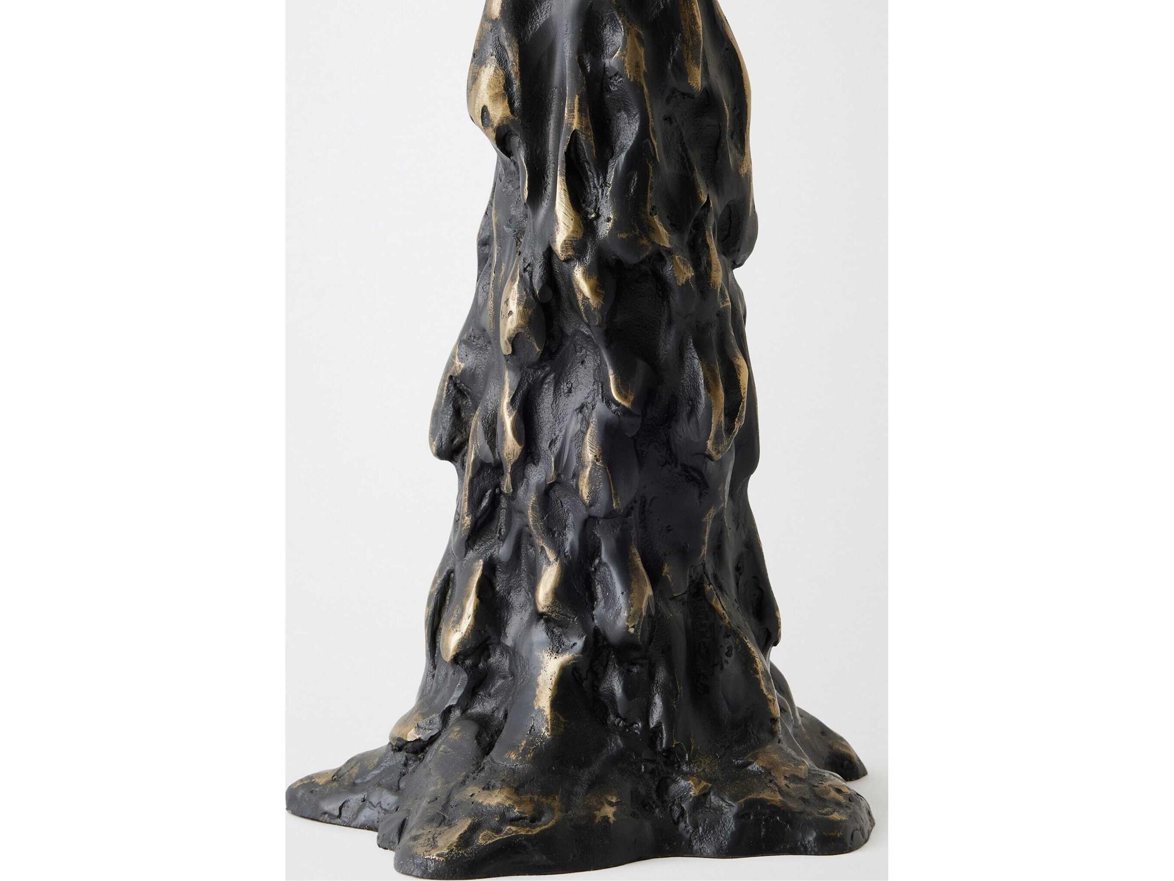 Global Views Melting Pillar Bronze Candle Holder Large