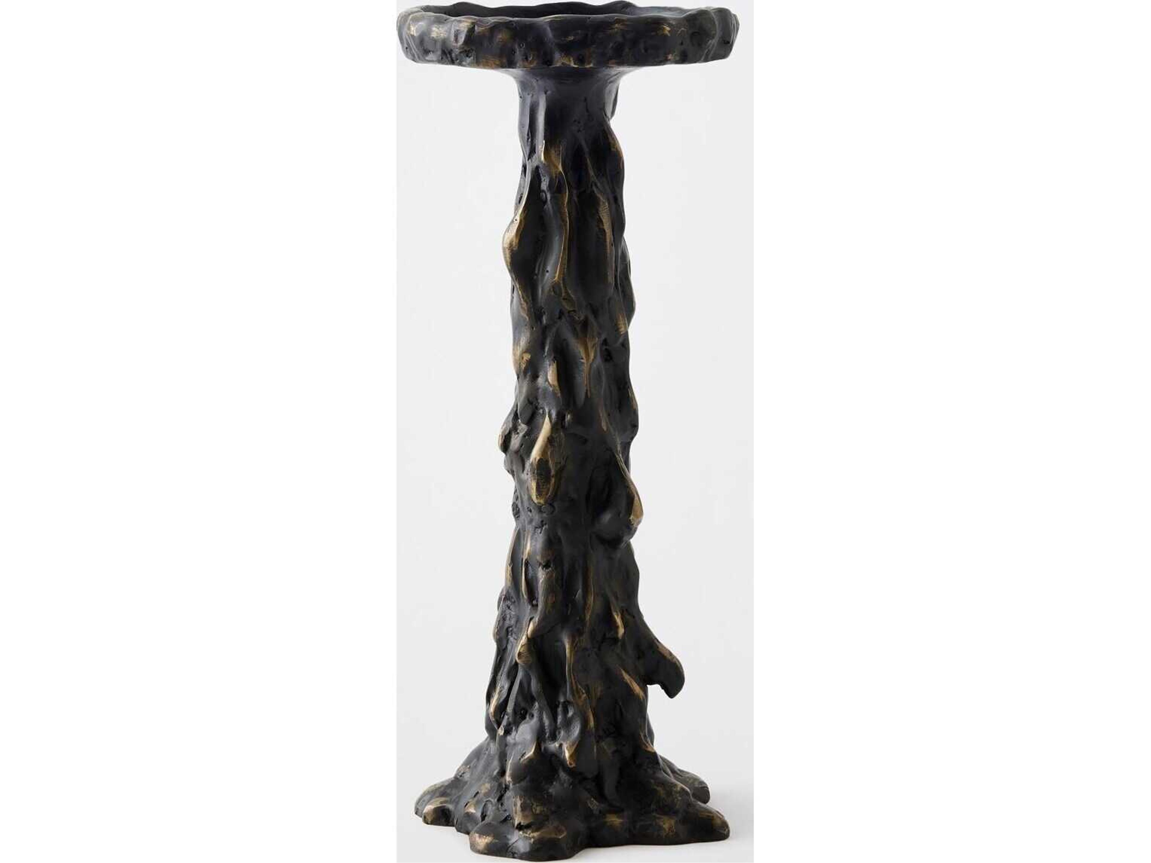 Global Views Melting Pillar Bronze Candle Holder Medium