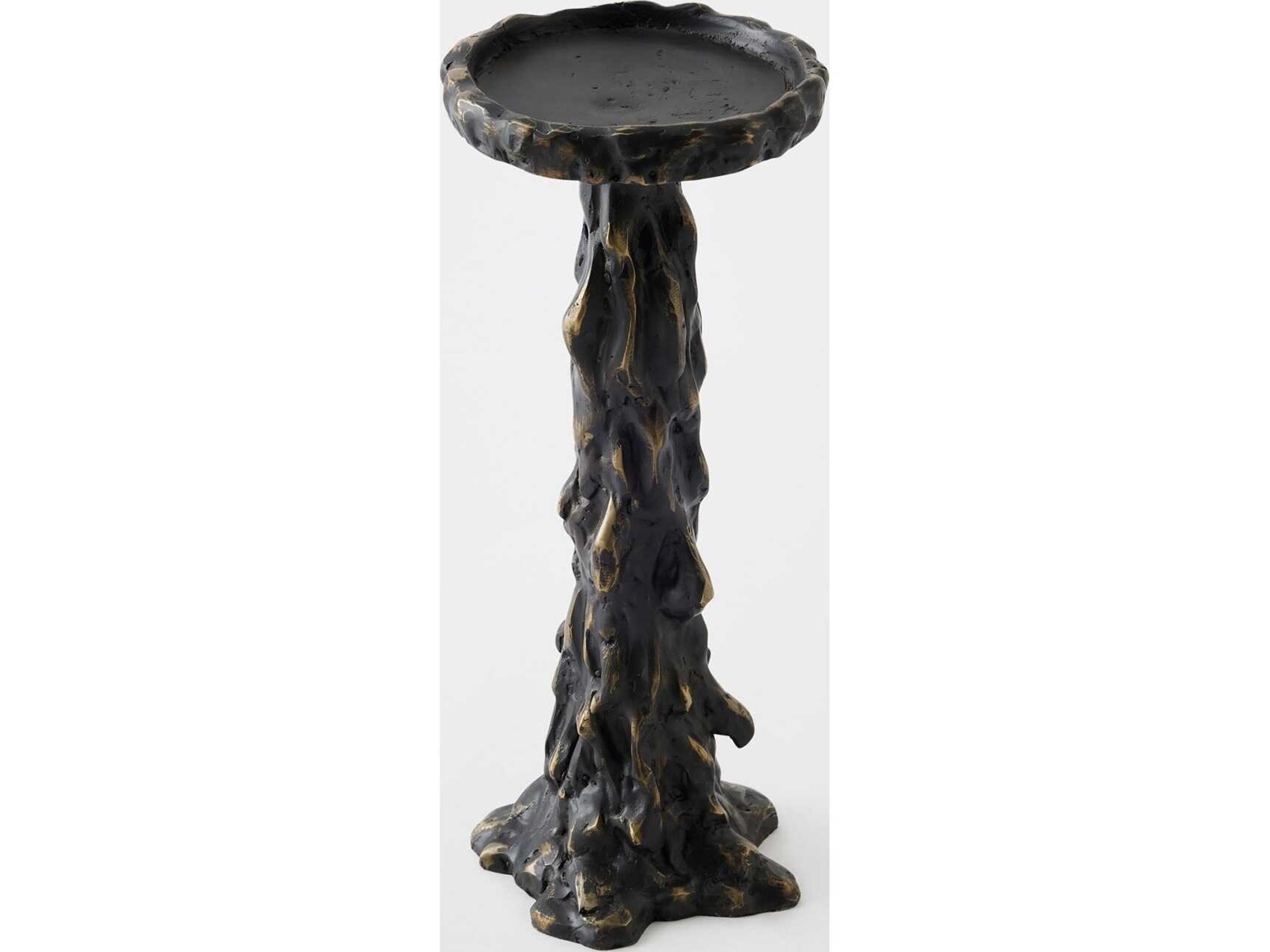 Global Views Melting Pillar Bronze Candle Holder Medium