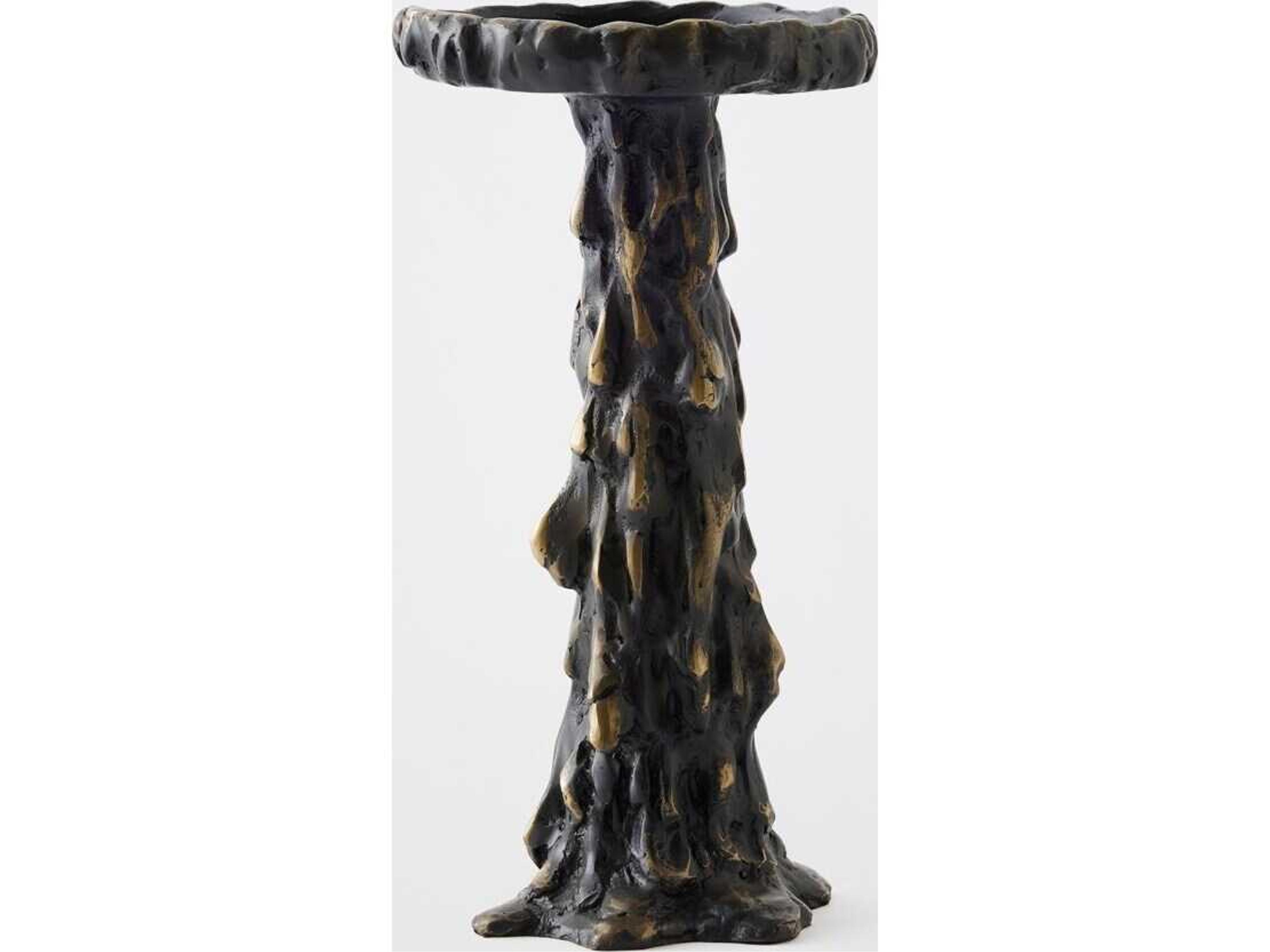 Global Views Melting Pillar Bronze Candle Holder Small