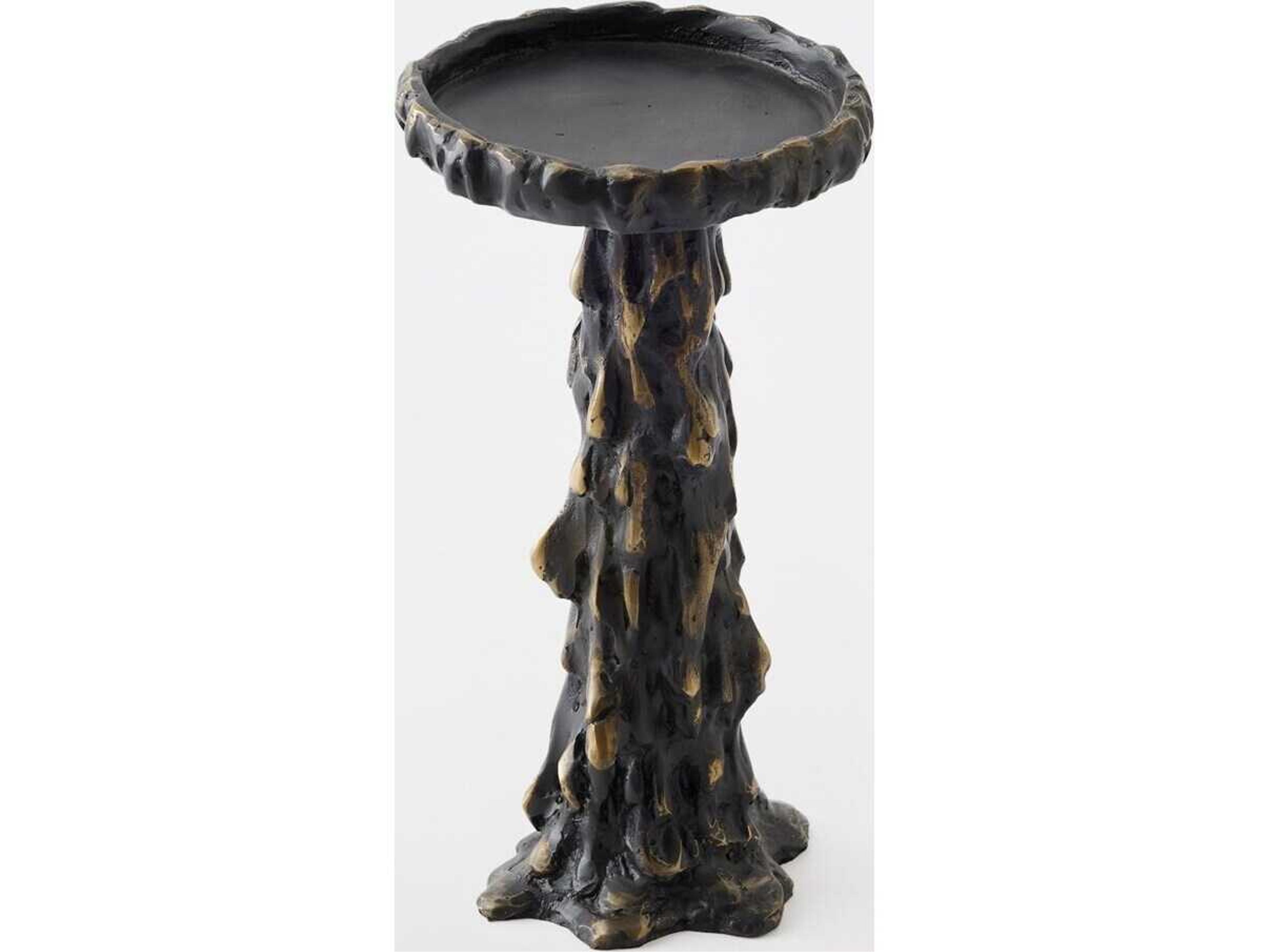 Global Views Melting Pillar Bronze Candle Holder Small