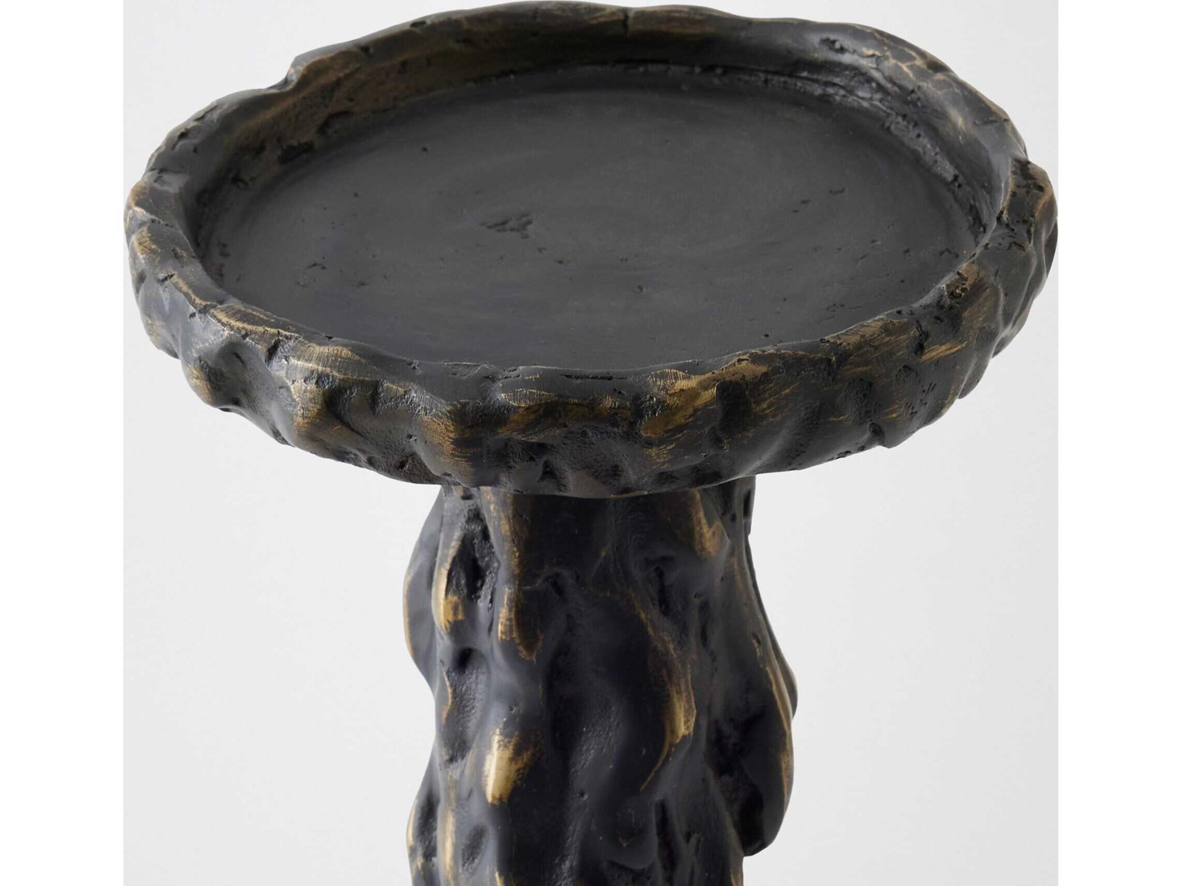 Global Views Melting Pillar Bronze Candle Holder Small