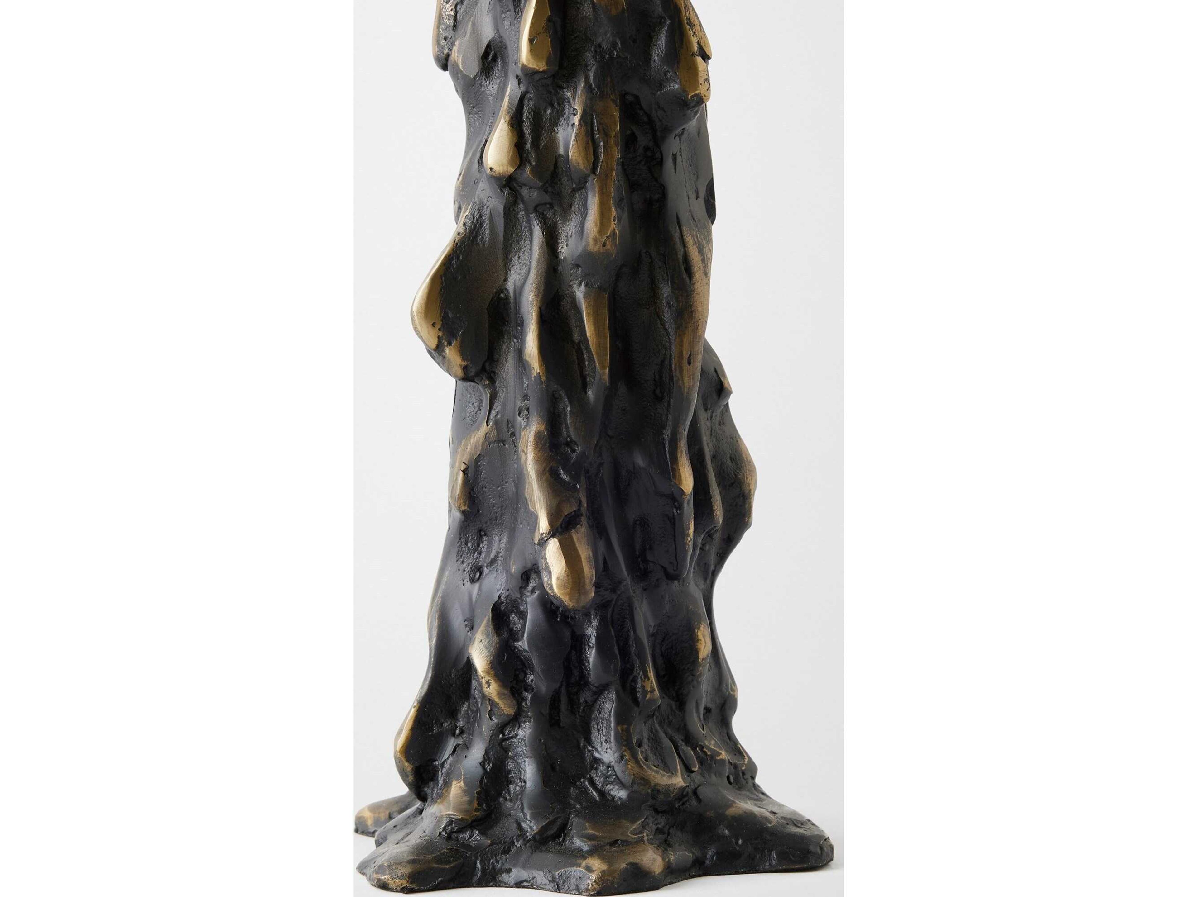 Global Views Melting Pillar Bronze Candle Holder Small